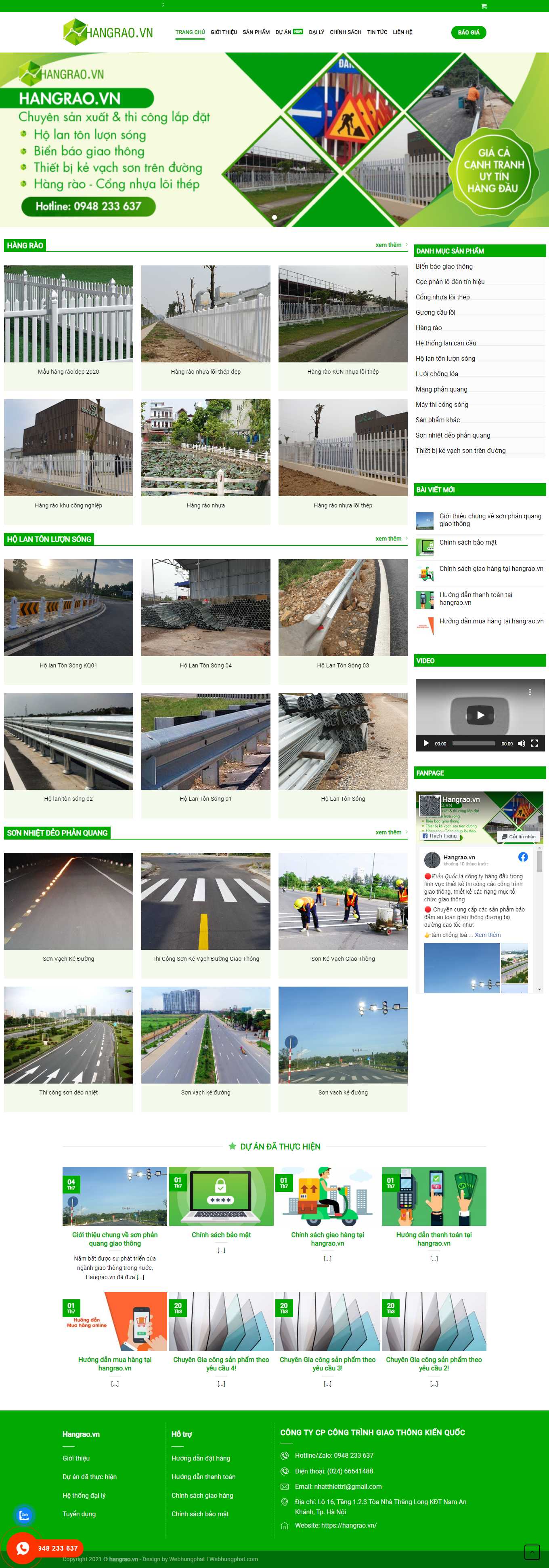 Thiết kế Website Web vật tư giao thông - hangraovn