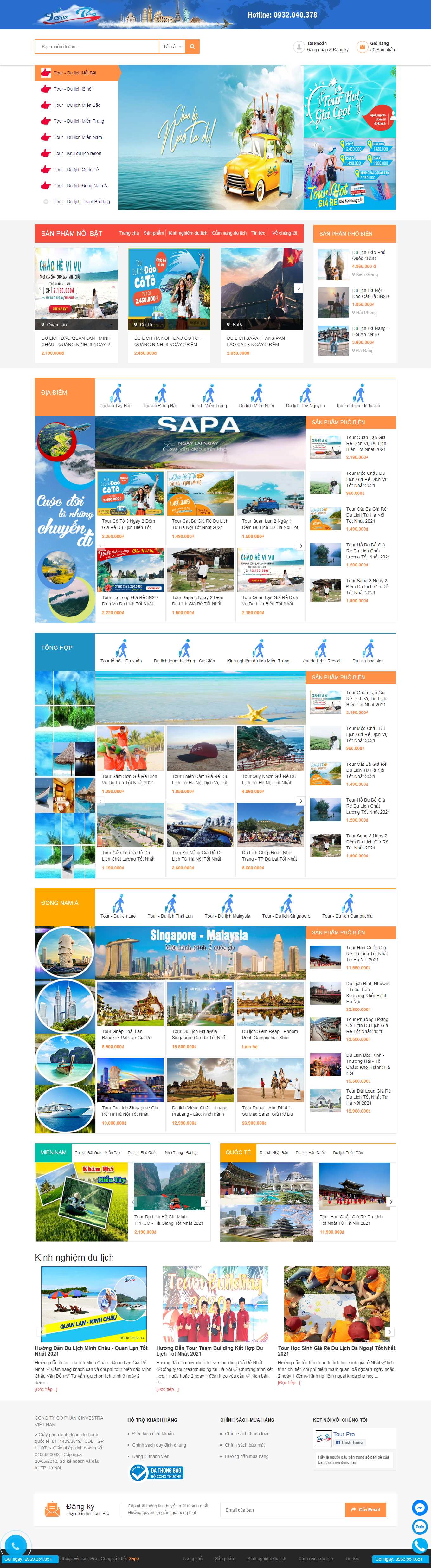 [dulichvtv] Thiết kế Website Web du lịch tour - tourprovn