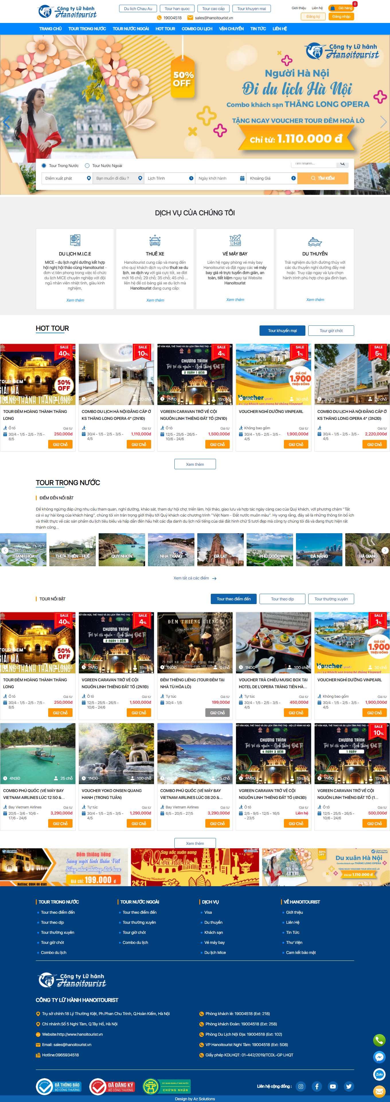 [dulichvtv] Thiết kế Website Web du lịch tour - hanoitouristvn