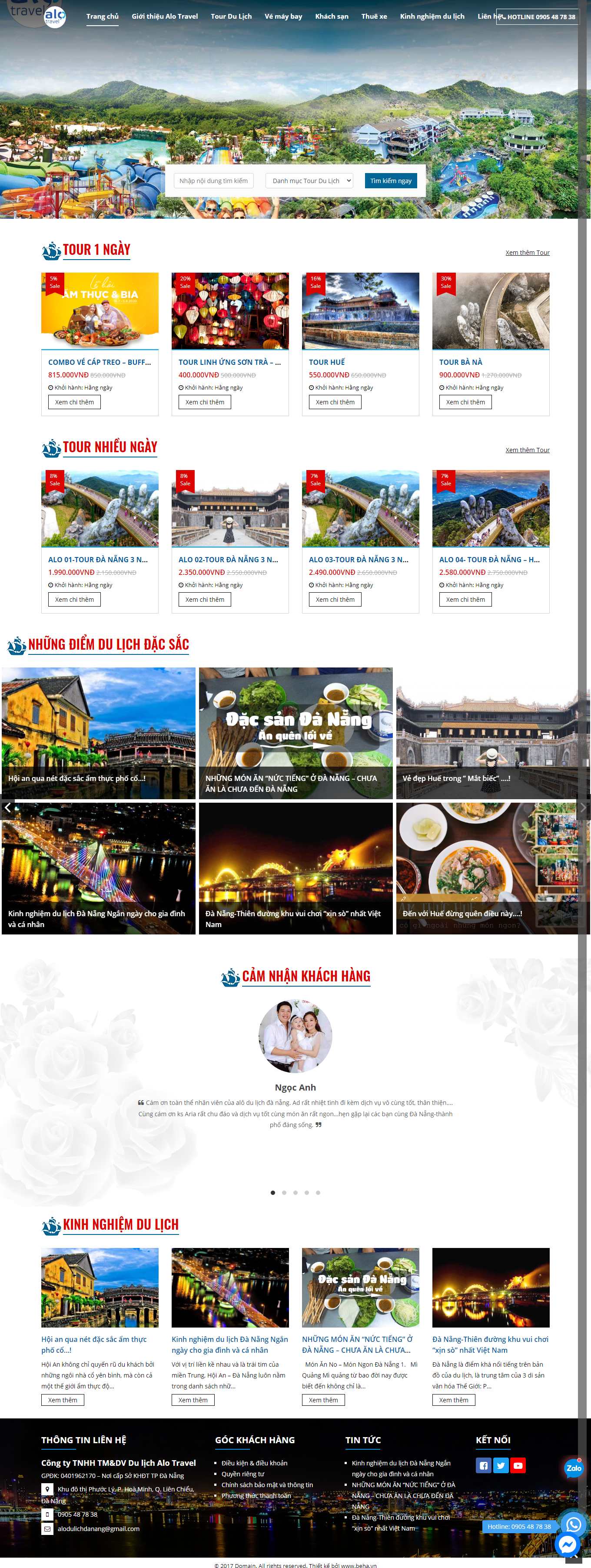 [dulichvtv] Thiết kế Website Web du lịch tour - alotravelcomvn