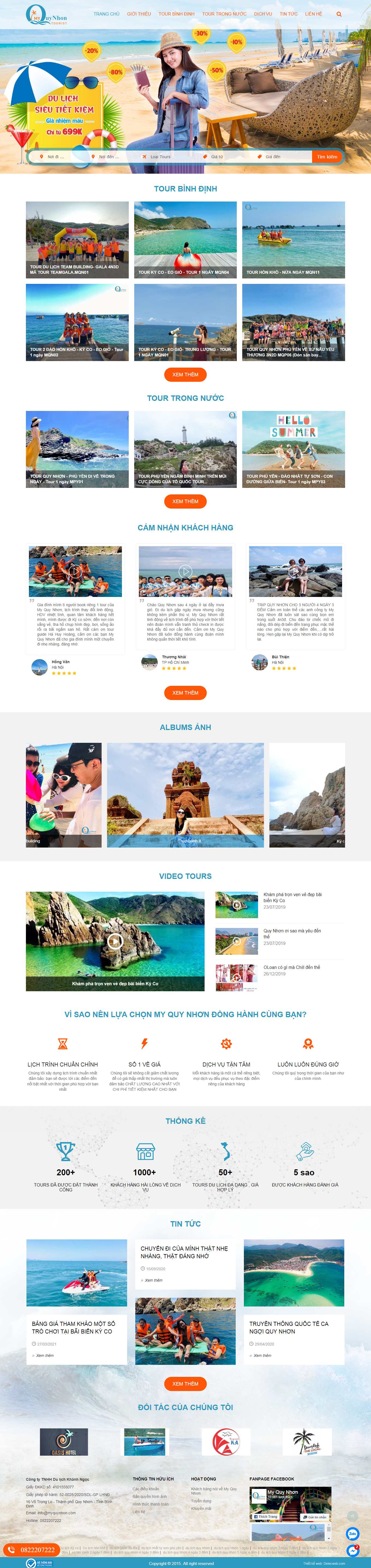 [dulichvtv] Thiết kế Website Web du lịch tour - myquynhoncom