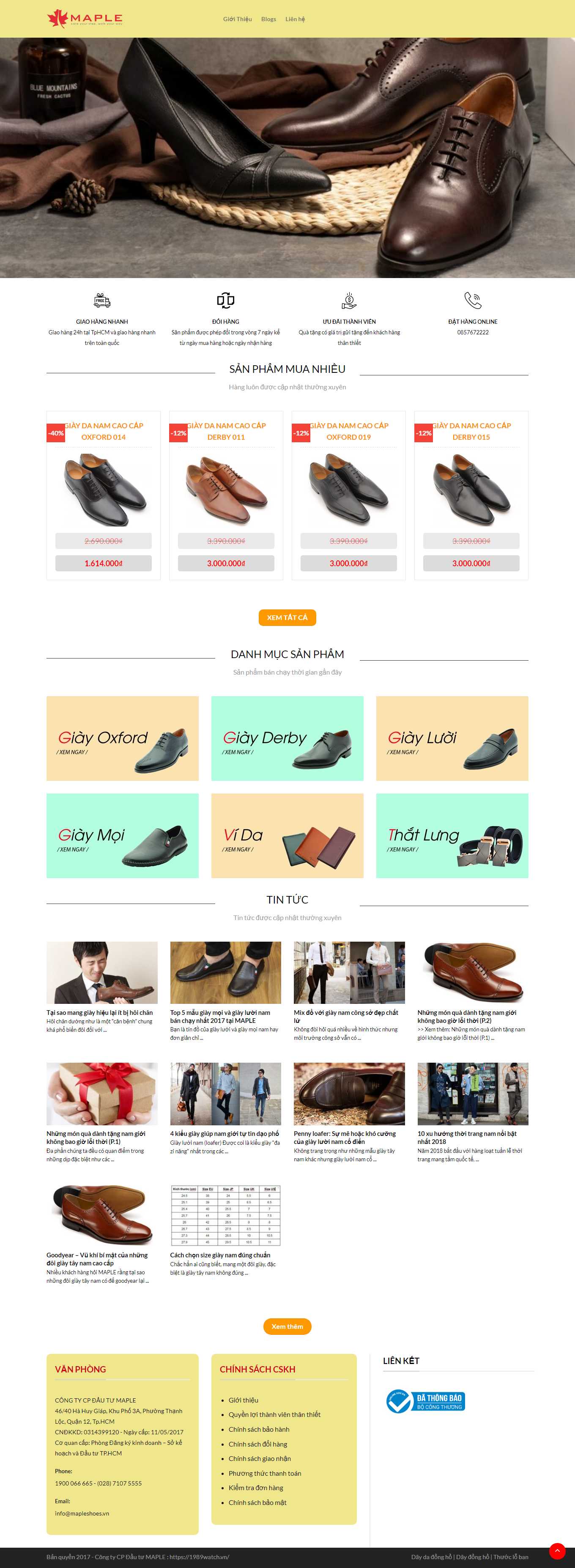 Thiết kế Website Web chuyên nghiệp giá rẻ - mapleshoesvn