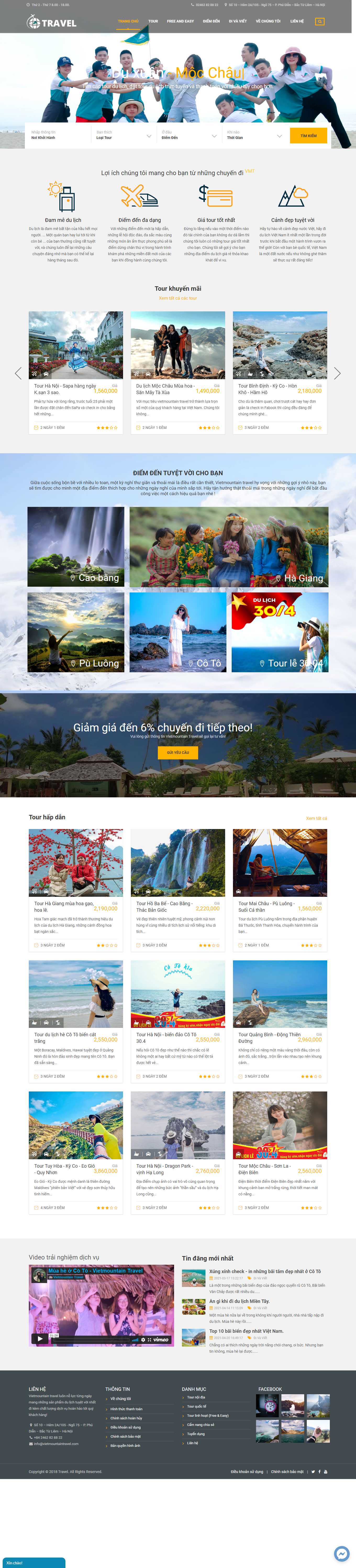 [pstours] Thiết kế Website Web du lịch chuyên nghiệp - vietmountaintravelcom