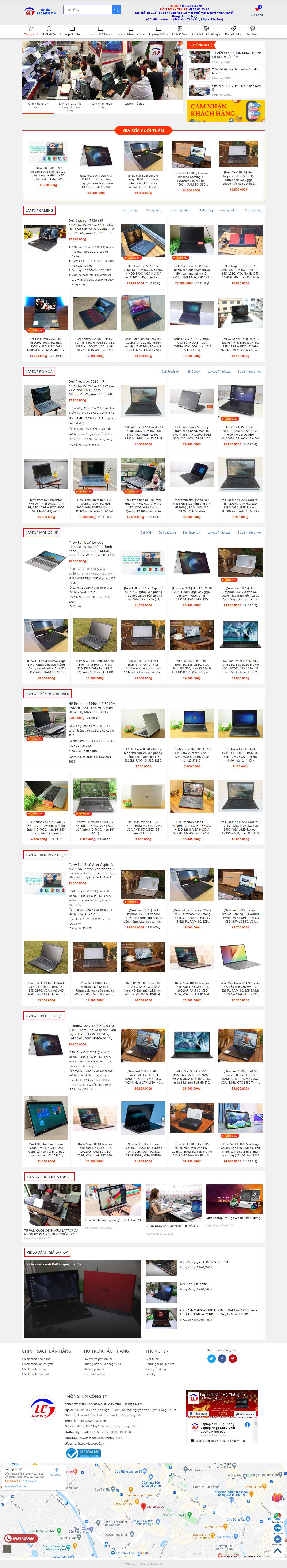 Thiết kế Website Web Máy tính Kỹ thuật số - laptoplcvn