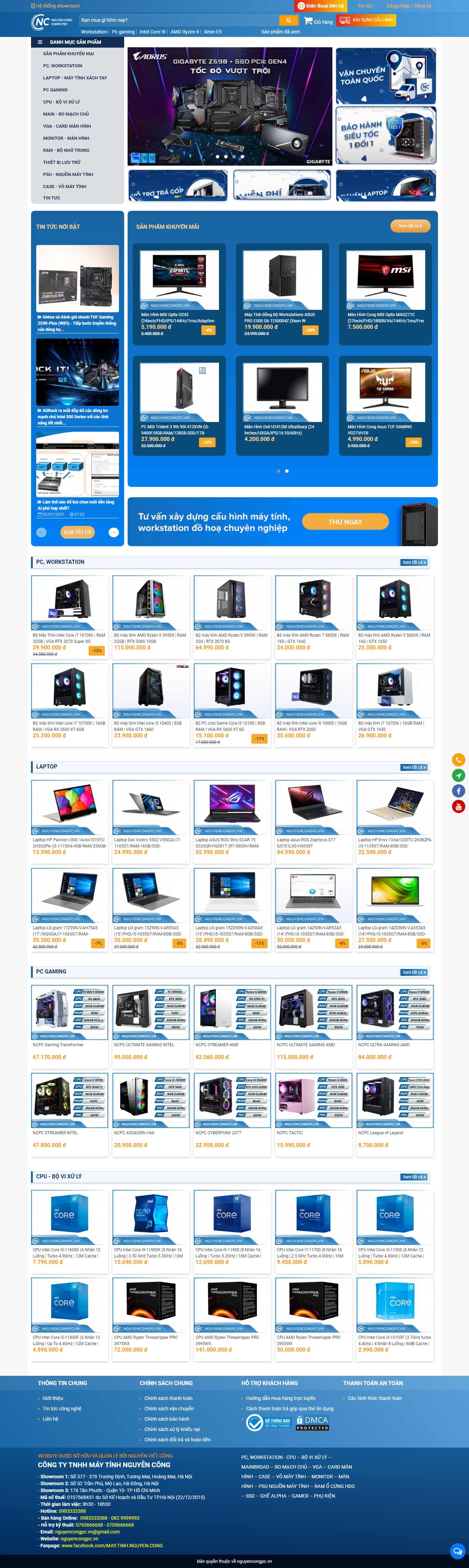 Thiết kế Website Web Máy tính Kỹ thuật số - nguyencongpcvn