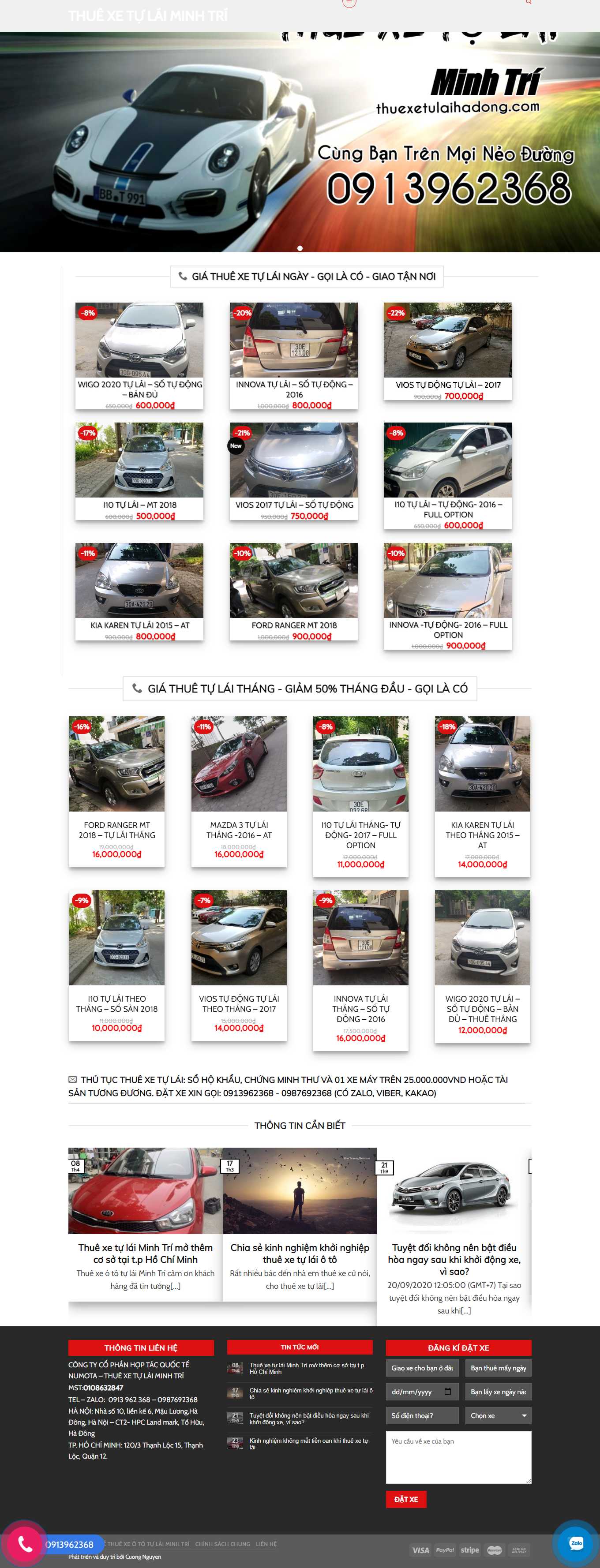 [hoanghaitravel] Thiết kế Website Web cho thuê xe ô tô - thuexetulaihadongcom