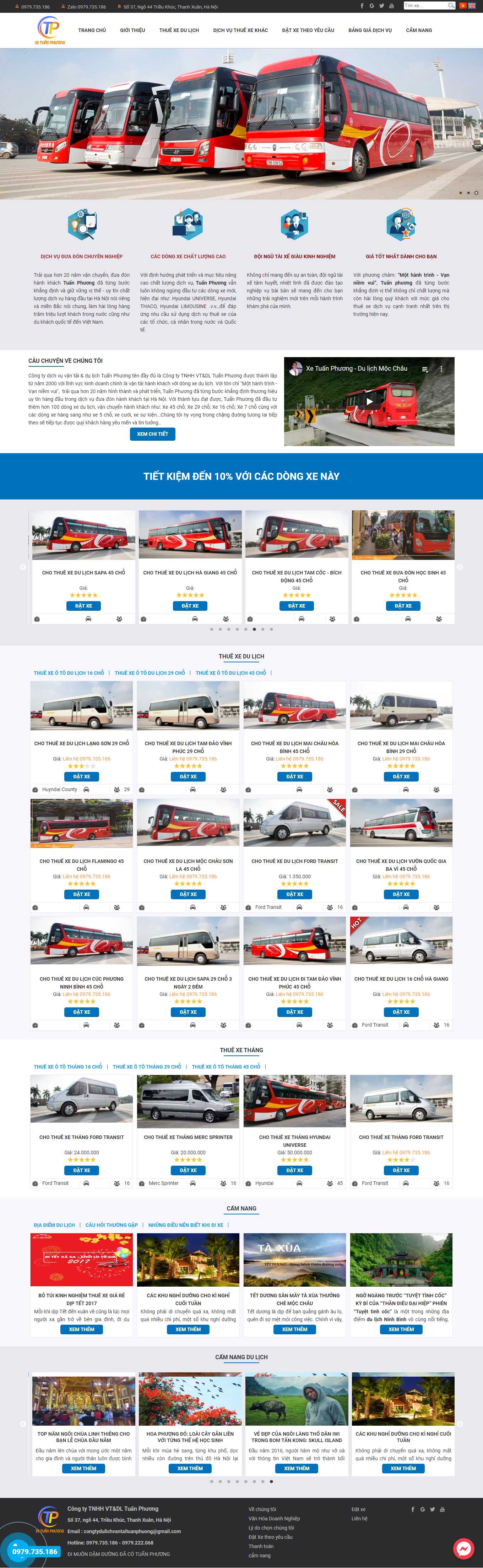 [hoanghaitravel] Thiết kế Website Web cho thuê xe ô tô - xetuanphuongvn