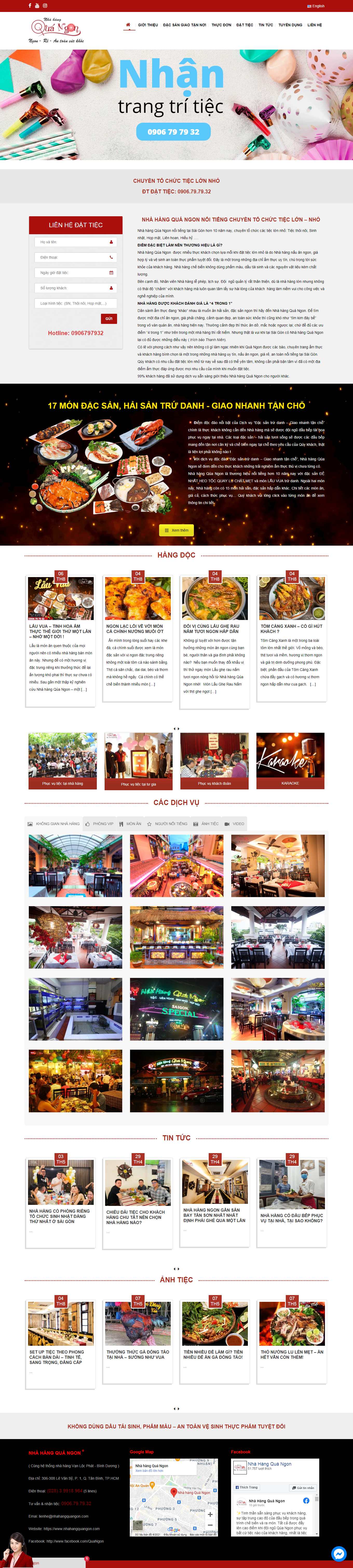 [launamhoangpho] Thiết kế Website Web Nhà hàng Quán cafe Quán ăn - wwwnhahangquangoncom