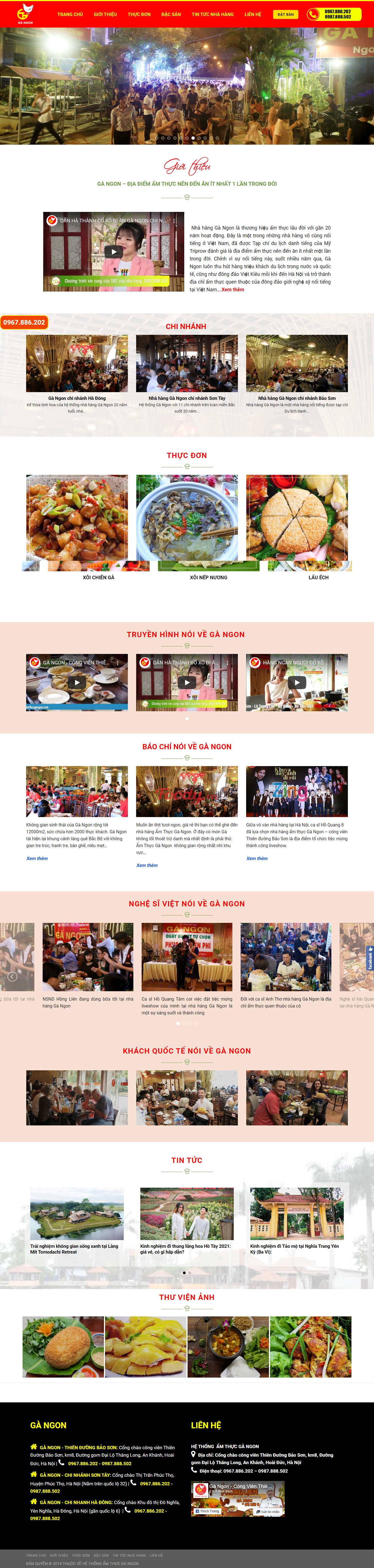 [launamhoangpho] Thiết kế Website Web Nhà hàng Quán cafe Quán ăn - amthucgangoncom