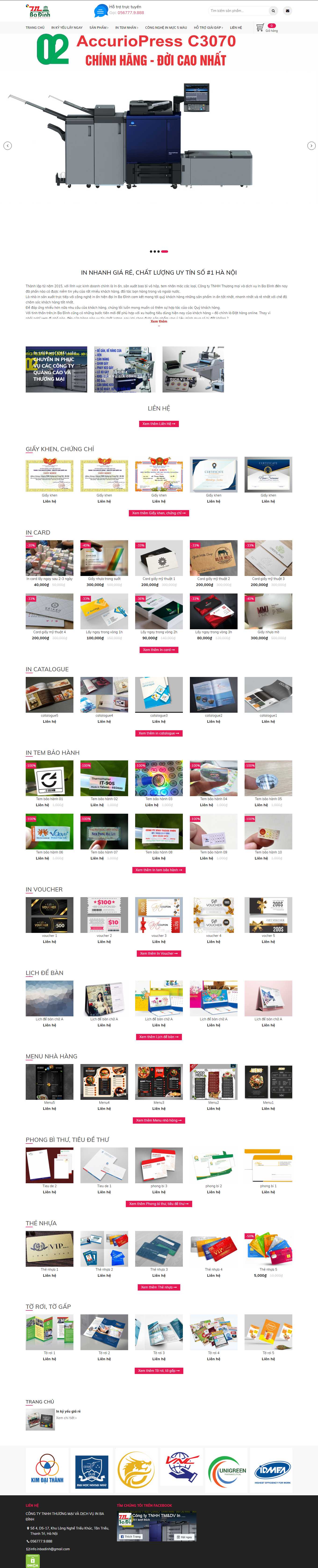 Thiết kế Website Web Thiết kế In ấn - innhanhbadinhcom