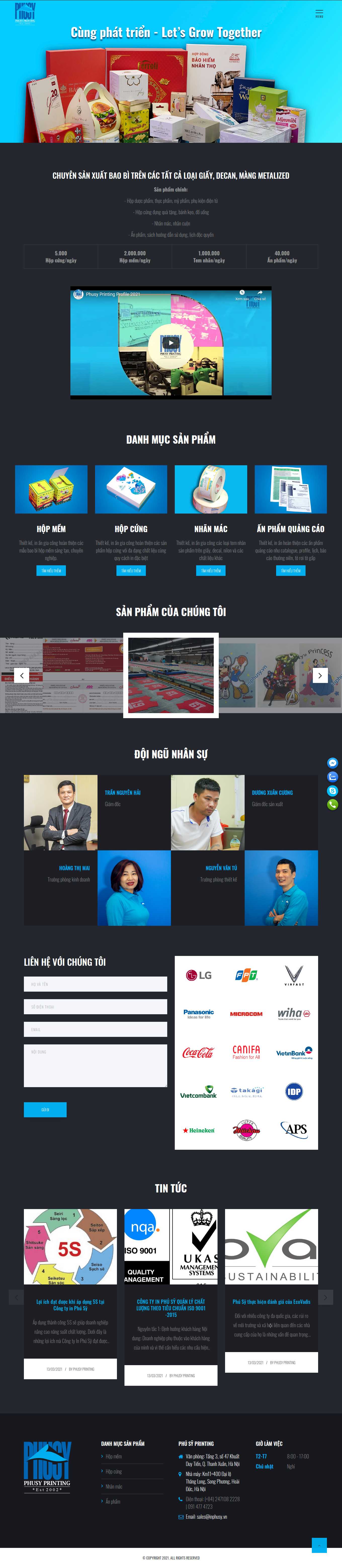 Thiết kế Website Web Thiết kế In ấn - inphusyvn