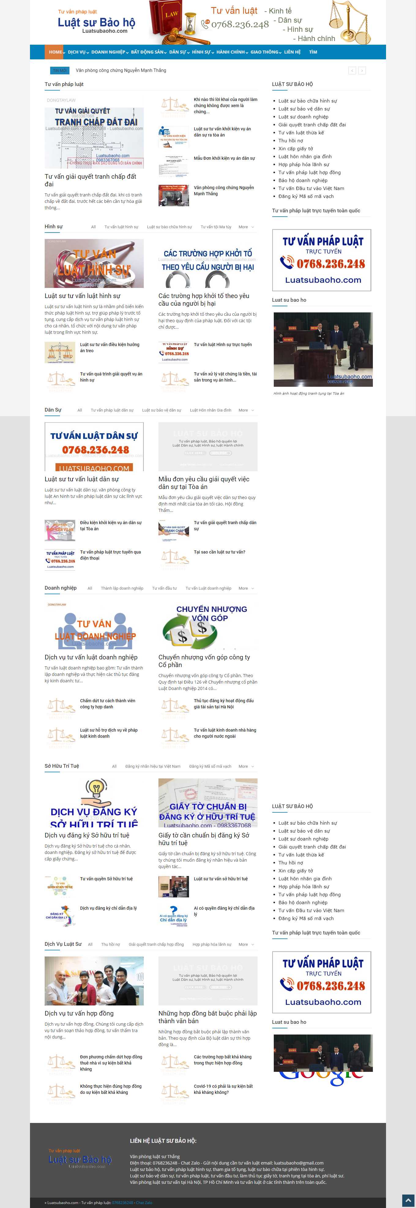 [luathuythanh] Thiết kế Website Web Luật Tòa án Tư vấn - luatsubaohocom