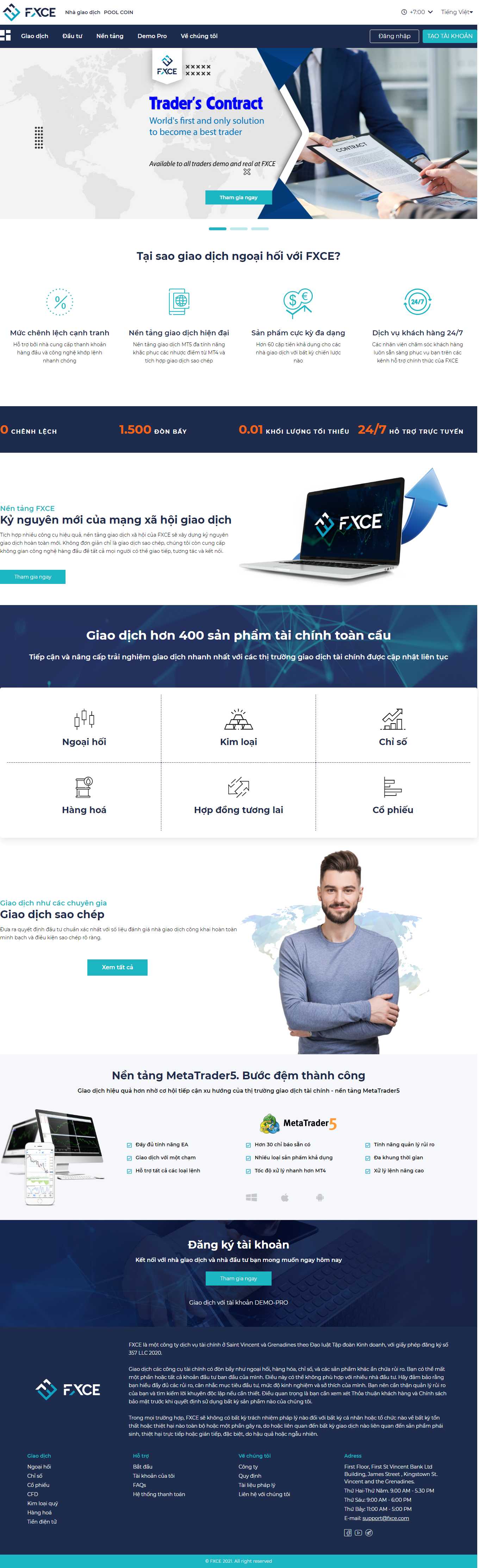 Thiết kế Website Web Chứng khoán Tài chính Forex - wwwfxcecom