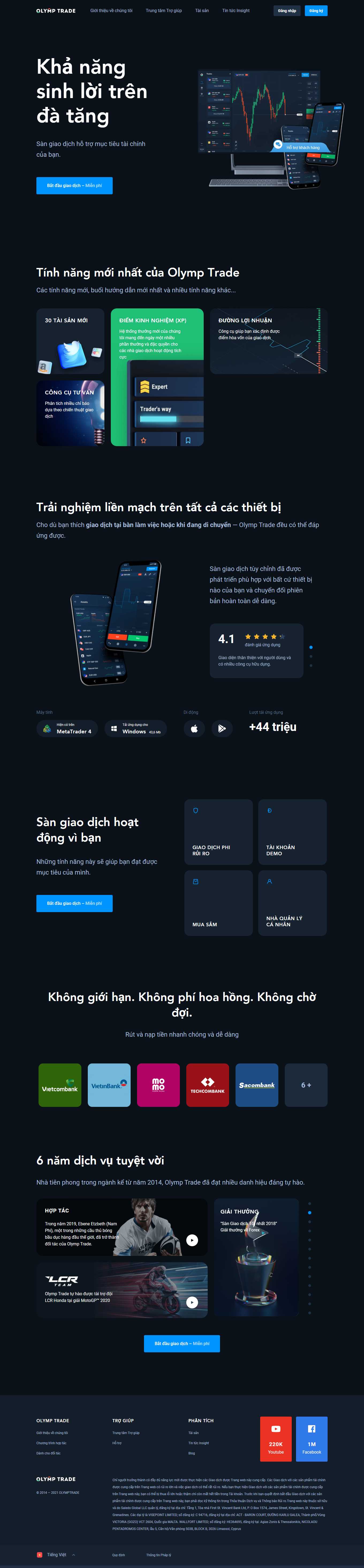 Thiết kế Website Web Chứng khoán Tài chính Forex - olymptradecom