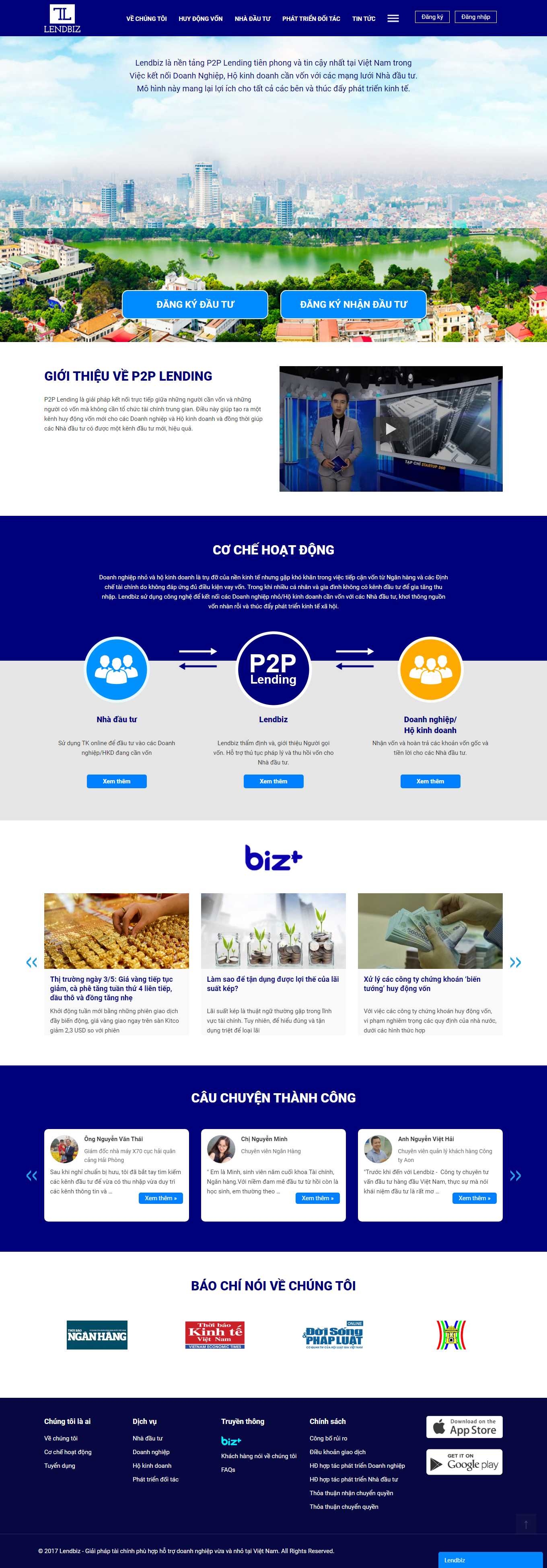 Thiết kế Website Web Chứng khoán Tài chính Forex - lendbizvn