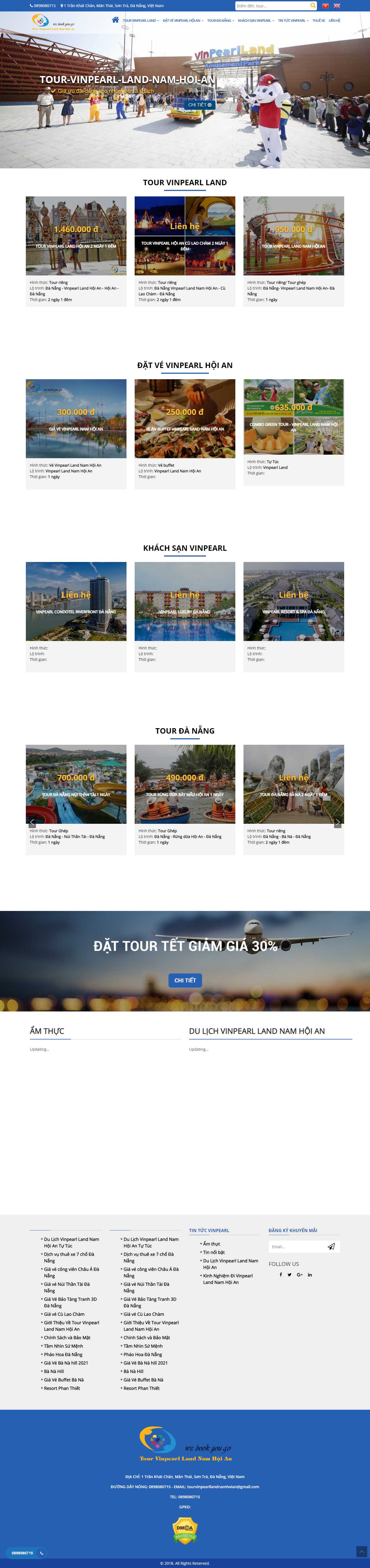 [taidanang] Thiết kế Website Web Vui Chơi Giải Trí - tourvinpearllandnamhoiancom