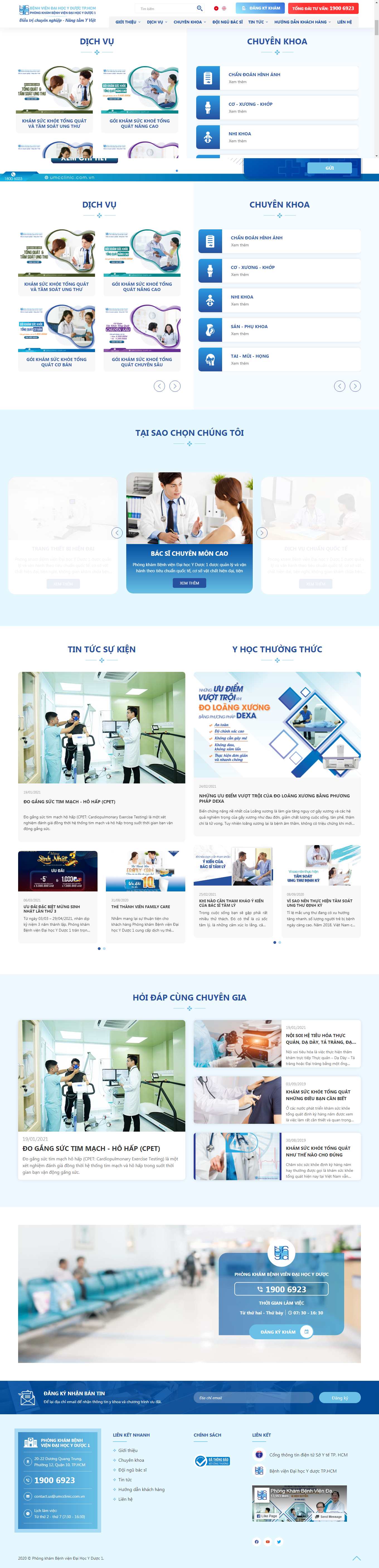 Thiết kế Website Web Sức Khỏe Y Tế Dược - umccliniccomvn
