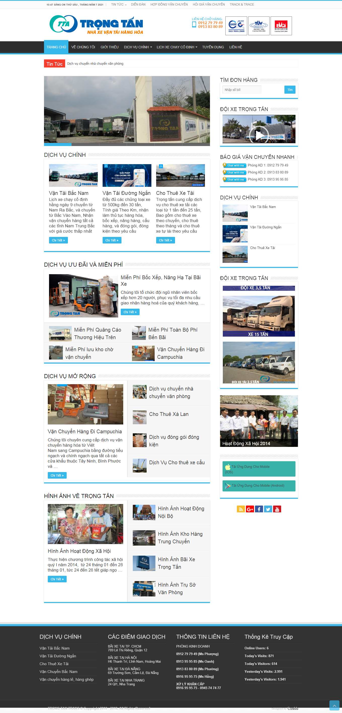 [khochung] Thiết kế Website Web Vận chuyển Kho bãi - trongtanvncom