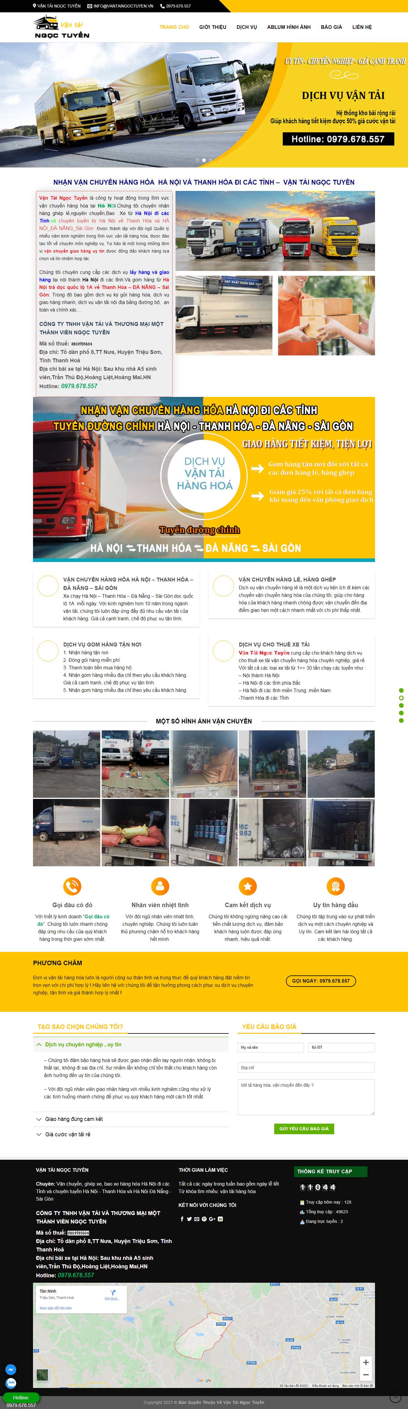 [khochung] Thiết kế Website Web Vận chuyển Kho bãi - vtngoctuyencom