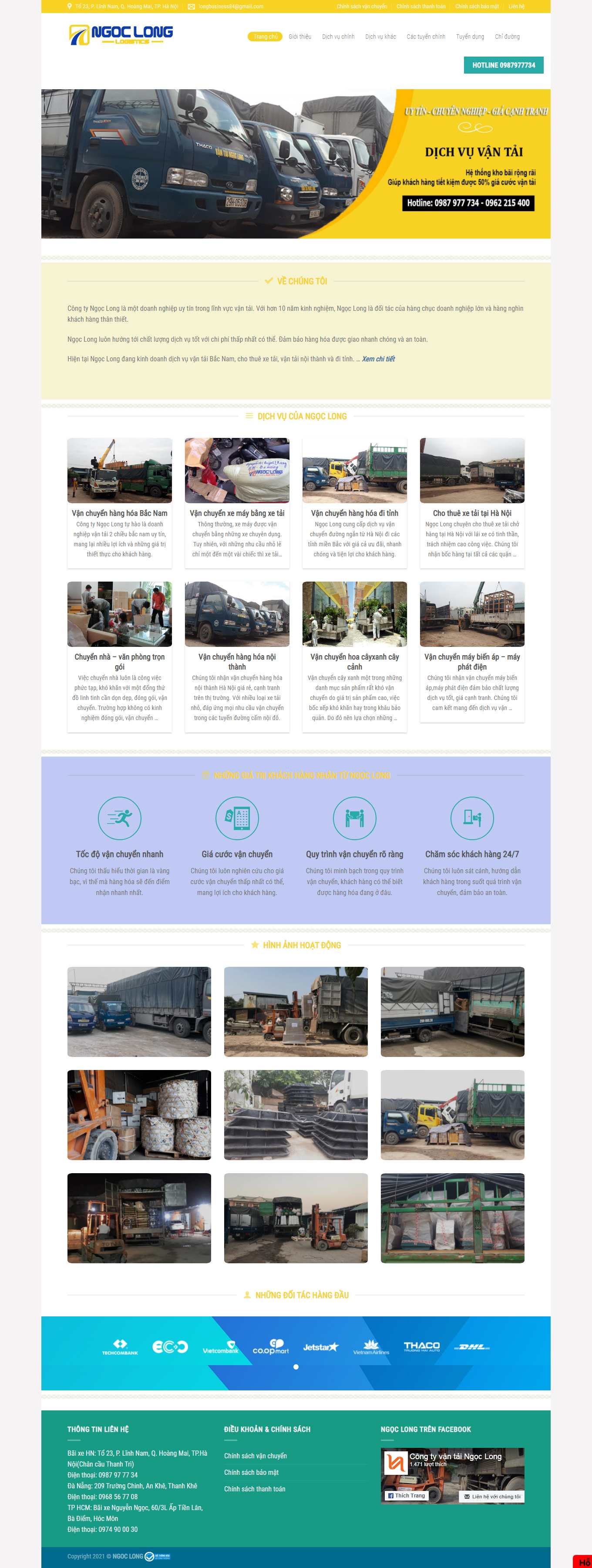 [khochung] Thiết kế Website Web Vận chuyển Kho bãi - vantaingoclongvn