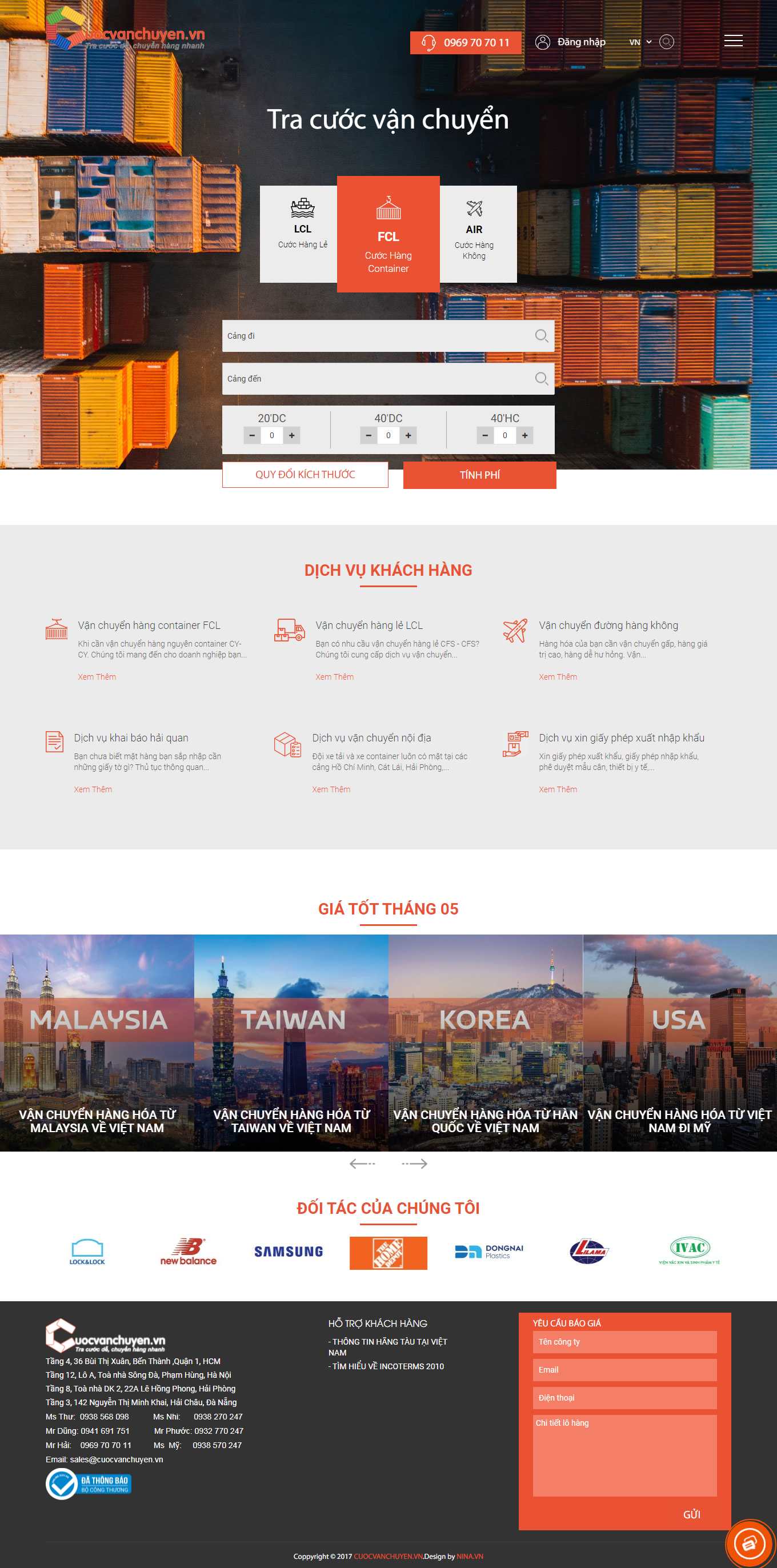 [khochung] Thiết kế Website Web Vận chuyển Kho bãi - cuocvanchuyenvn