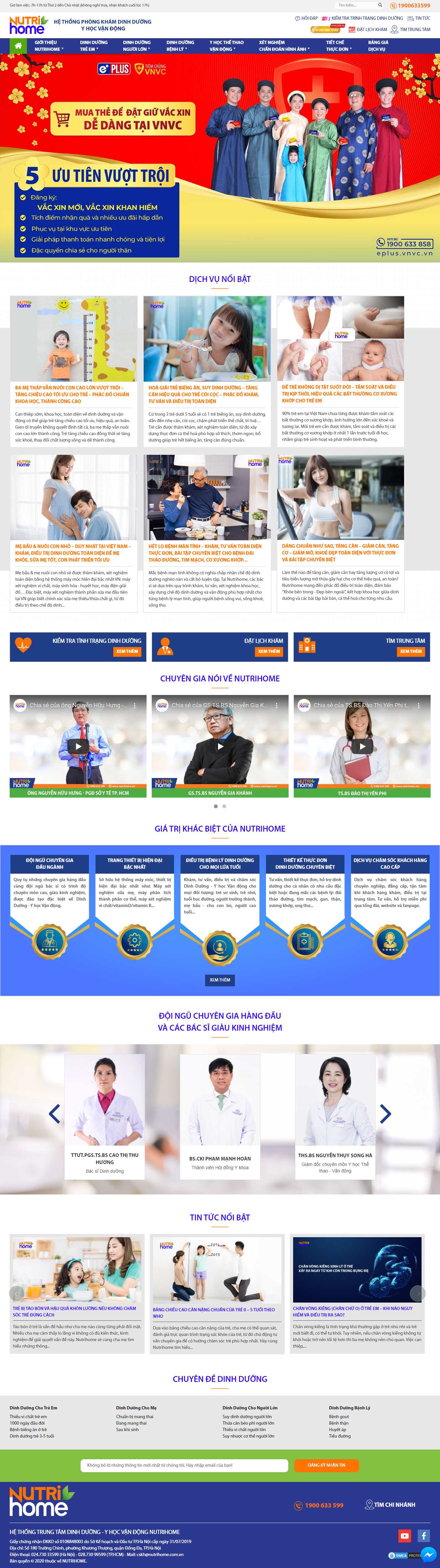 Thiết kế Website Web  Thực phẩm Dinh dưỡng - nutrihomevn