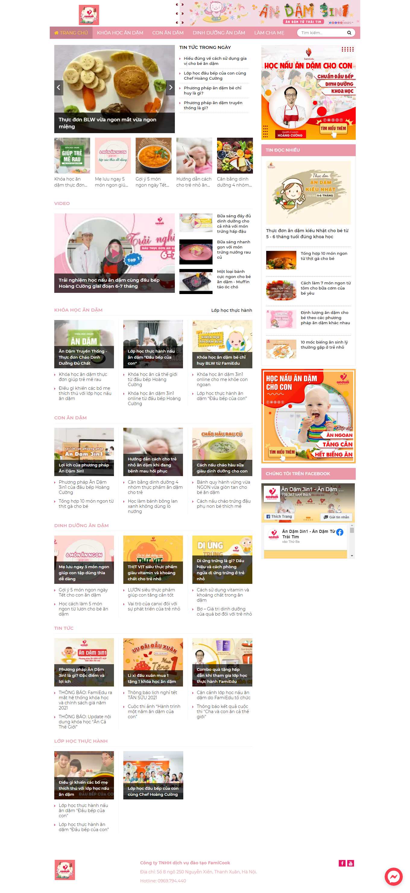 Thiết kế Website Web  Thực phẩm Dinh dưỡng - andam3in1vn