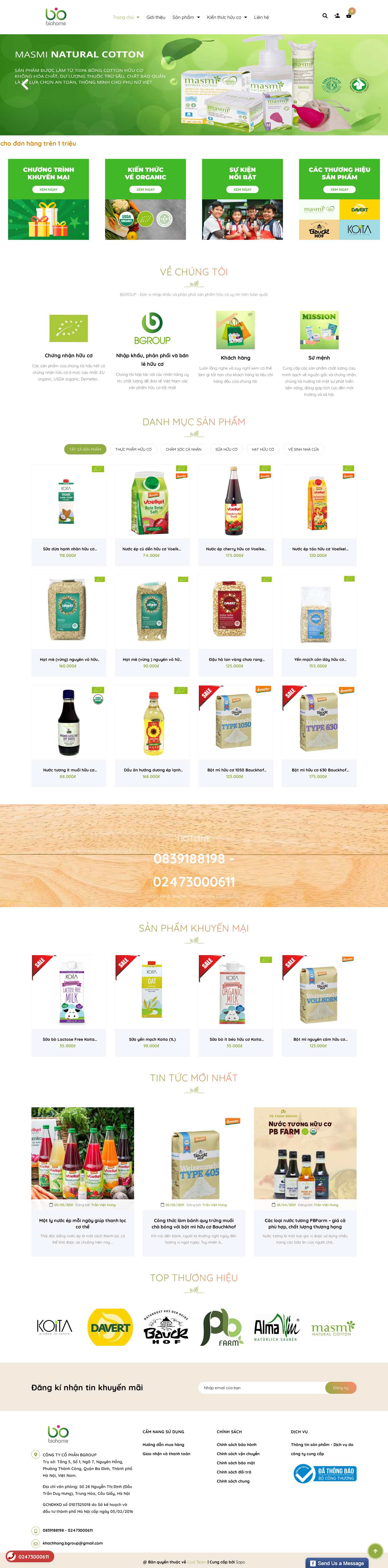 Thiết kế Website Web  Thực phẩm Dinh dưỡng - biohomevn