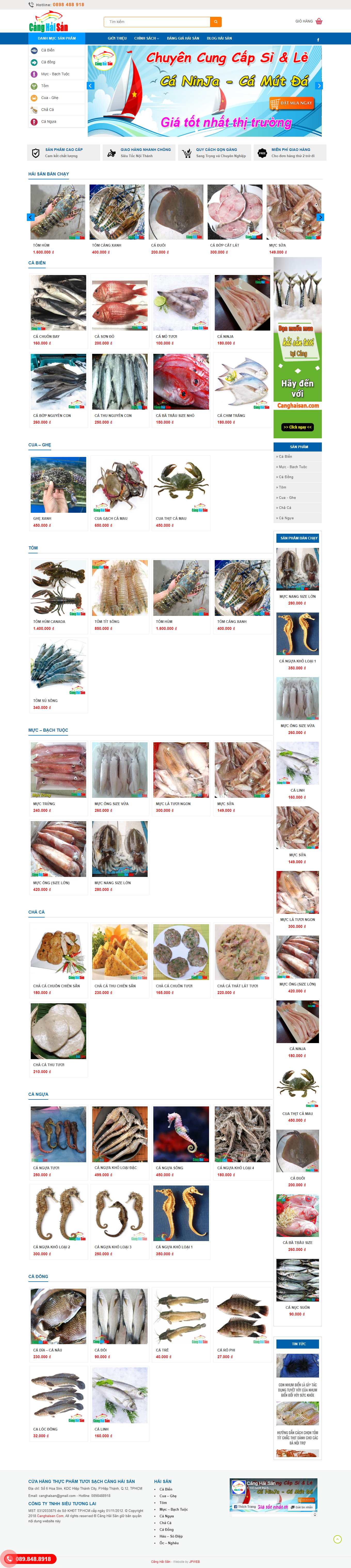 [gcaeco] Thiết kế Website Web thủy hải sản - canghaisancom