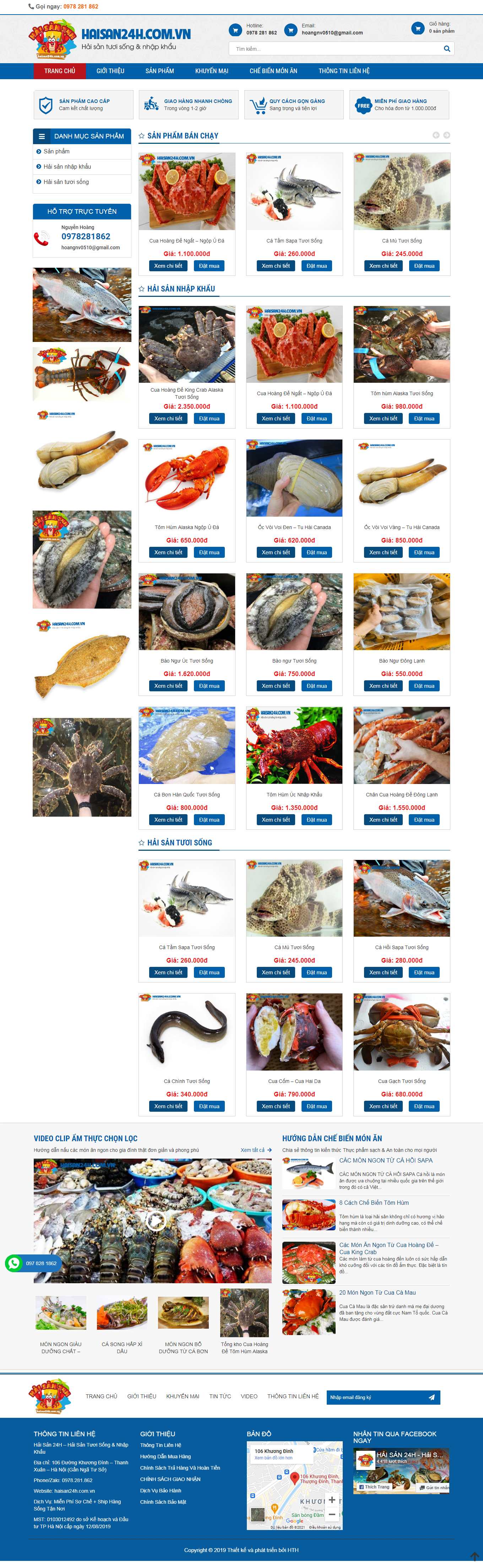 [gcaeco] Thiết kế Website Web thủy hải sản - haisan24hcomvn