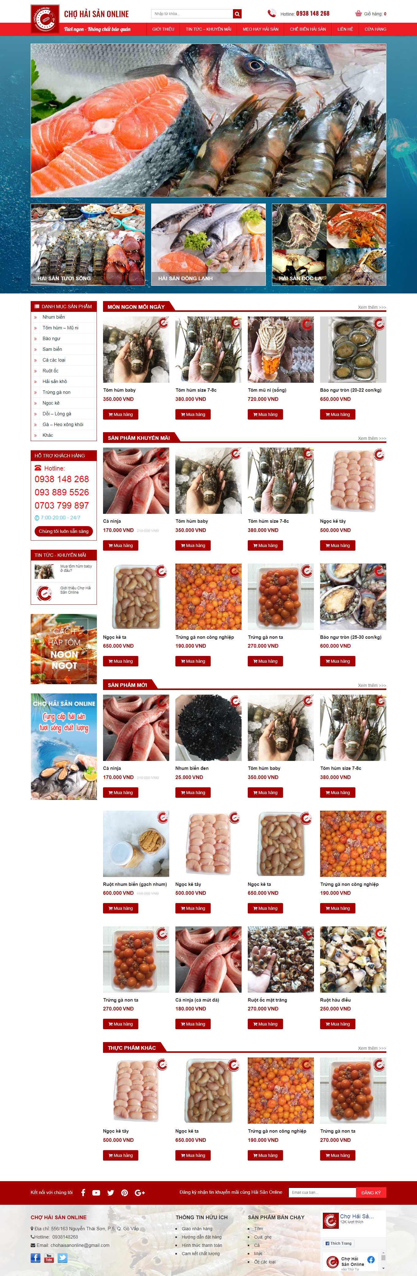 [gcaeco] Thiết kế Website Web thủy hải sản - chohaisanonlinevn