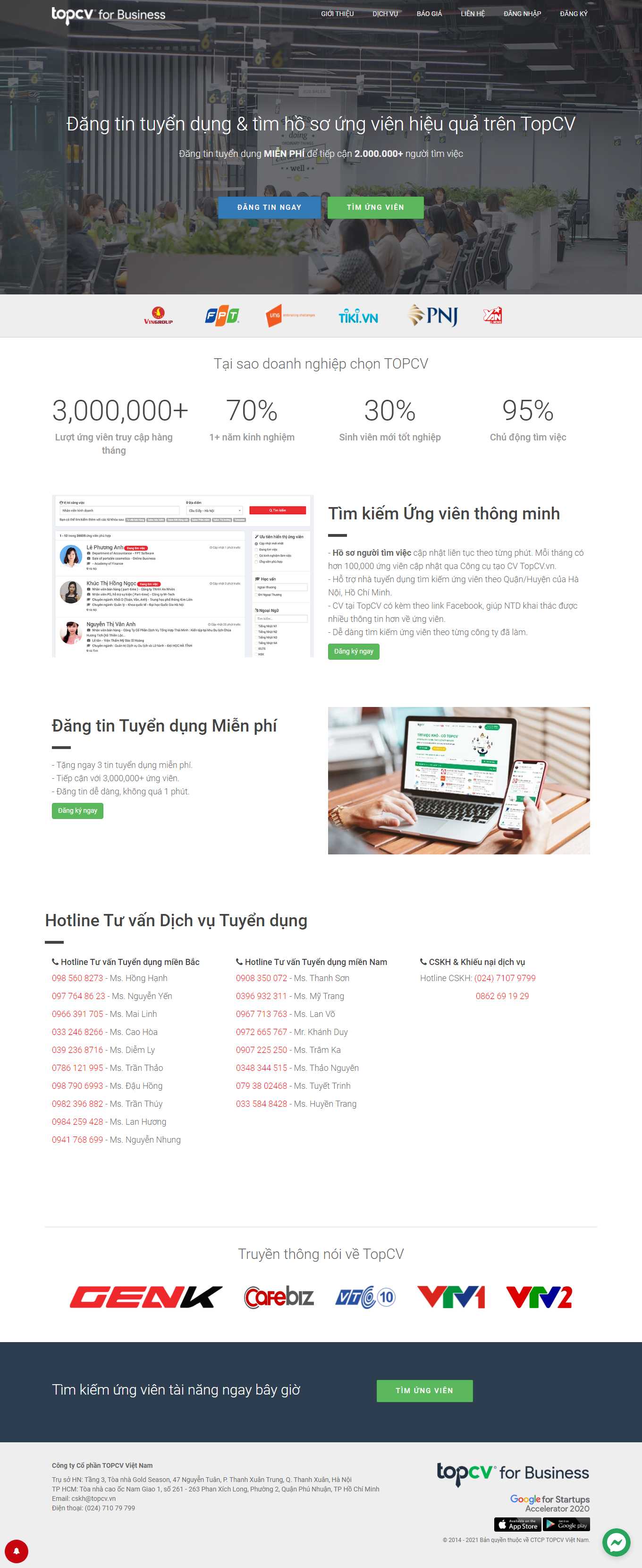 [mywork] Thiết kế Website Web tuyển dụng web việc làm - tuyendungtopcvvn