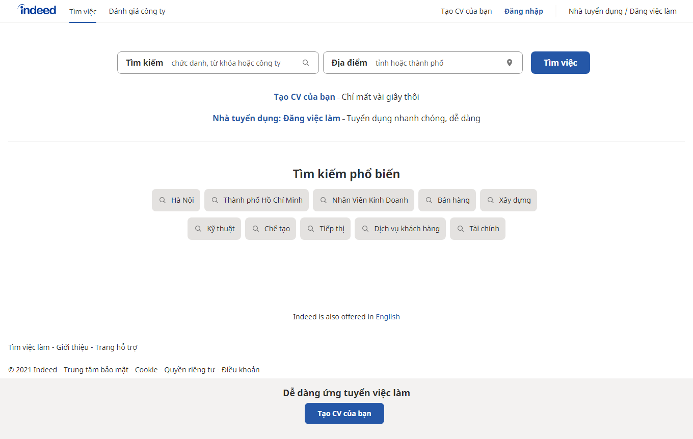 [mywork] Thiết kế Website Web tuyển dụng web việc làm - vnindeedcom