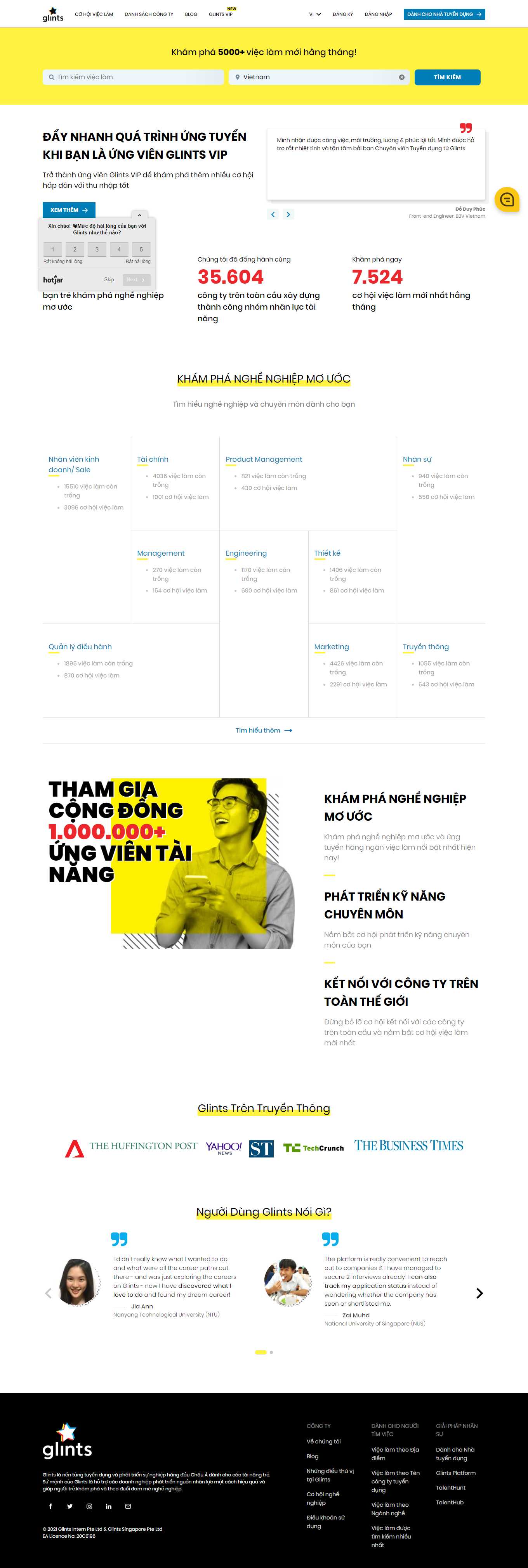 [mywork] Thiết kế Website Web tuyển dụng web việc làm - glintscom