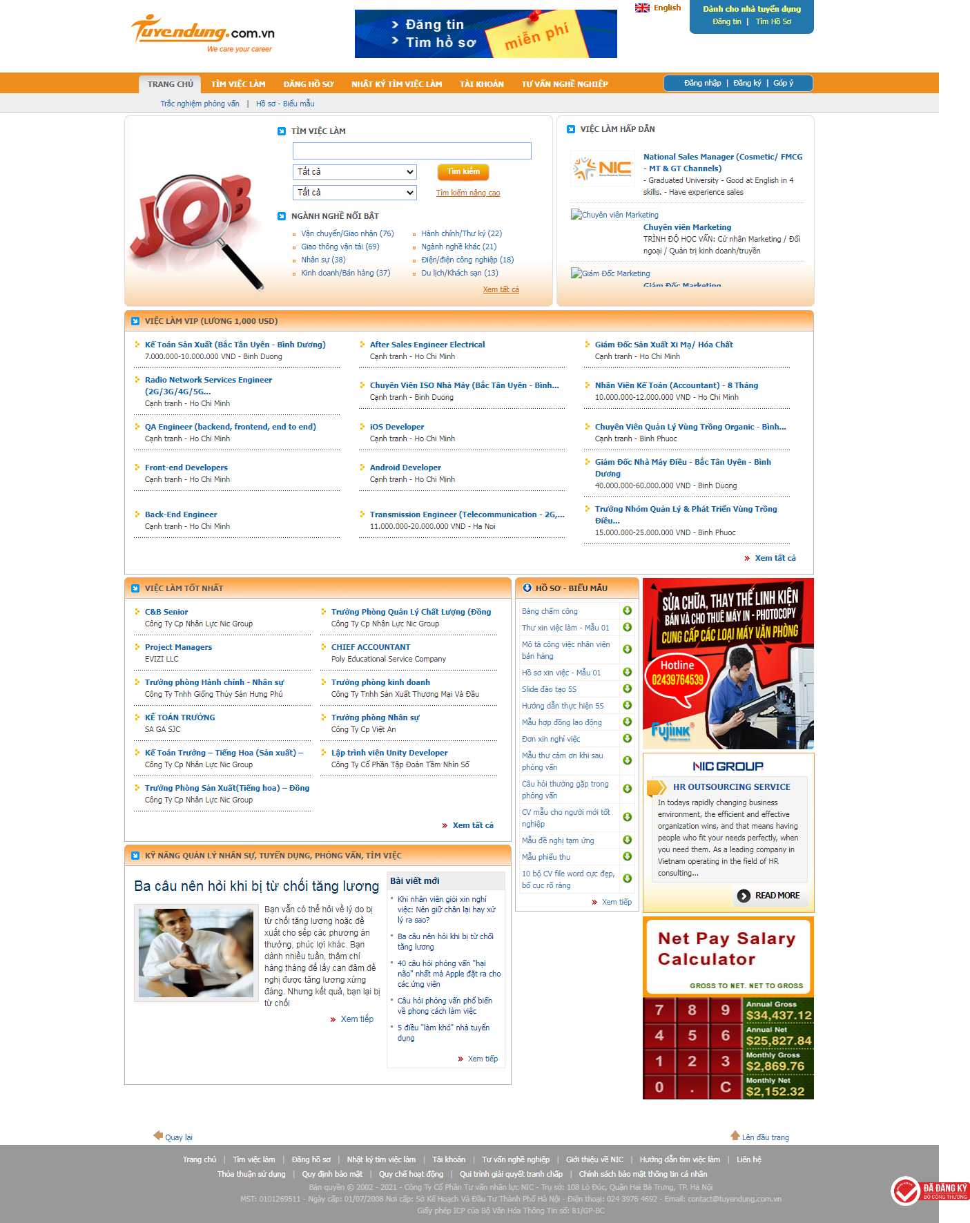 [mywork] Thiết kế Website Web tuyển dụng web việc làm - tuyendungcomvn