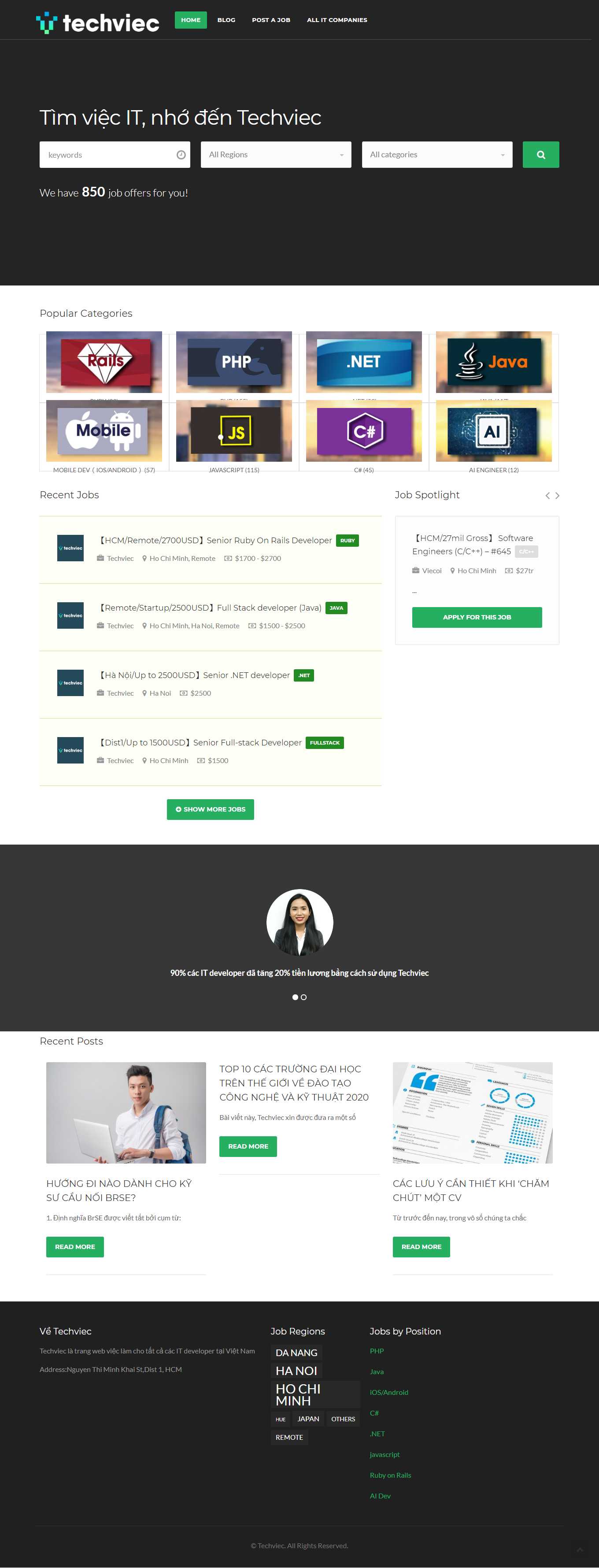 [mywork] Thiết kế Website Web tuyển dụng web việc làm - techvieccom