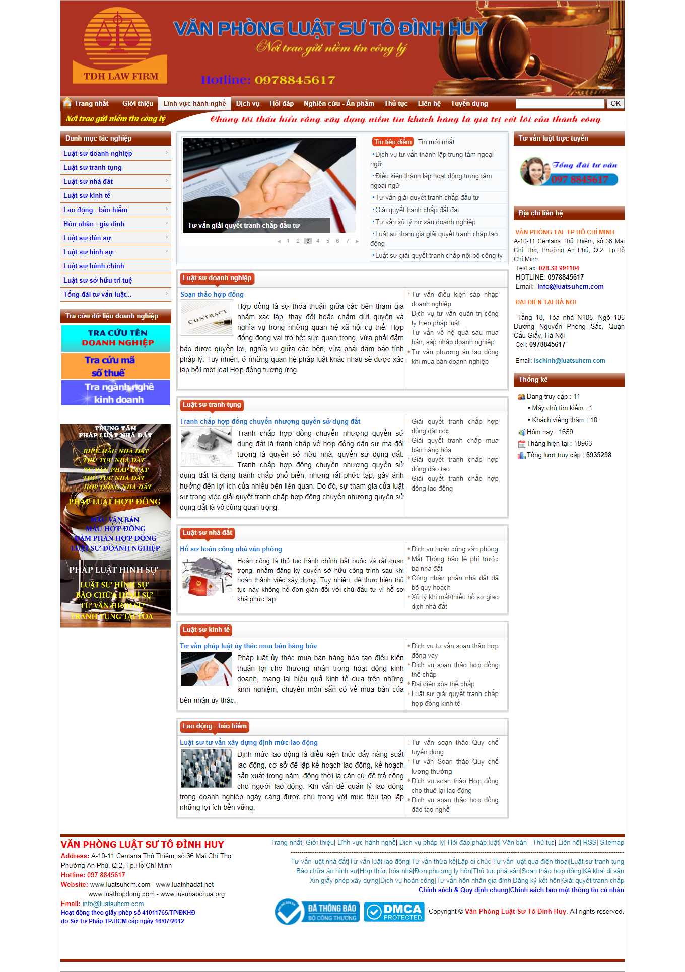 [dongdoilaw] Thiết kế Website Web văn phòng luật sư - luatsuhcmcom