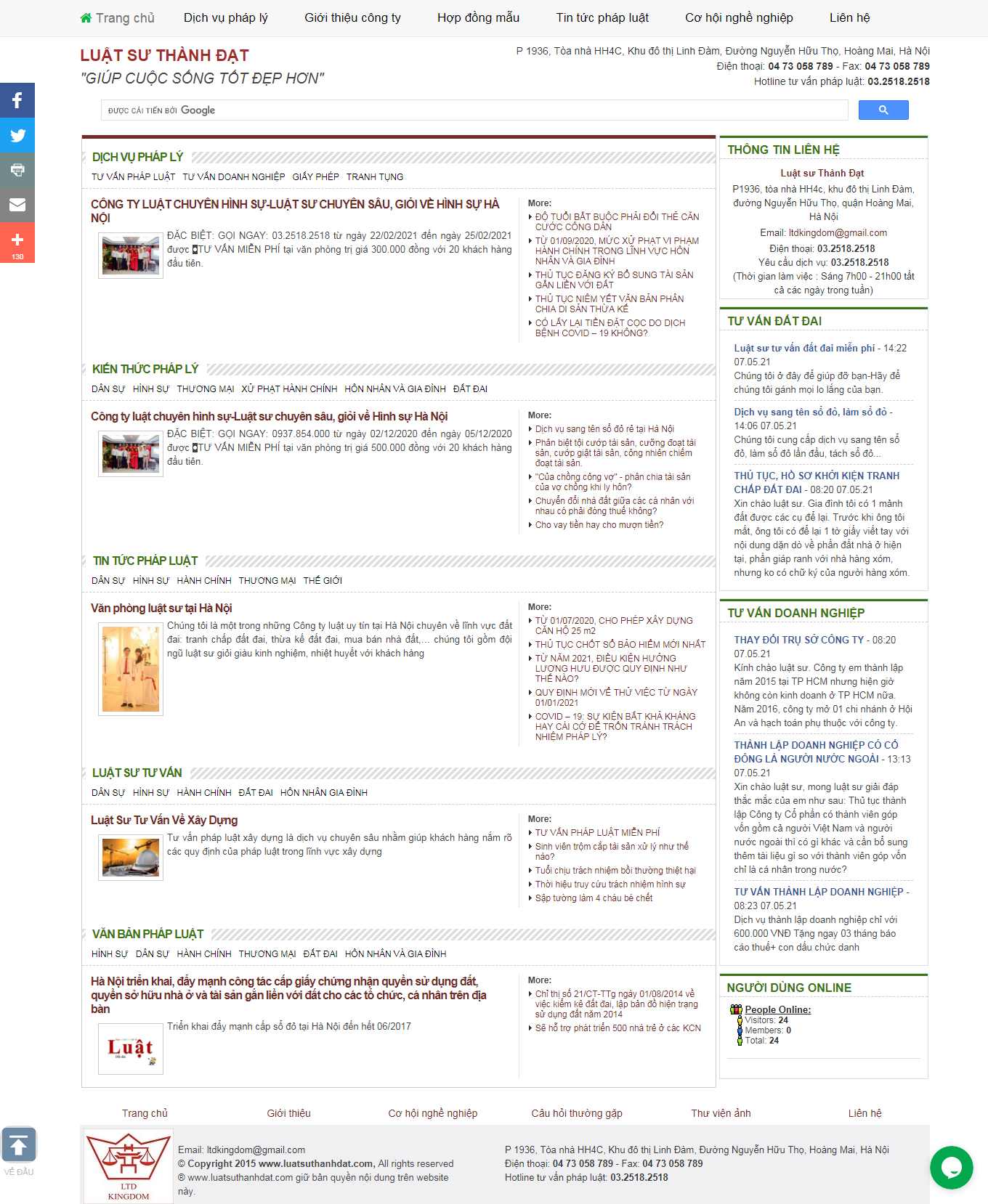 [dongdoilaw] Thiết kế Website Web văn phòng luật sư - luatsuthanhdatcom