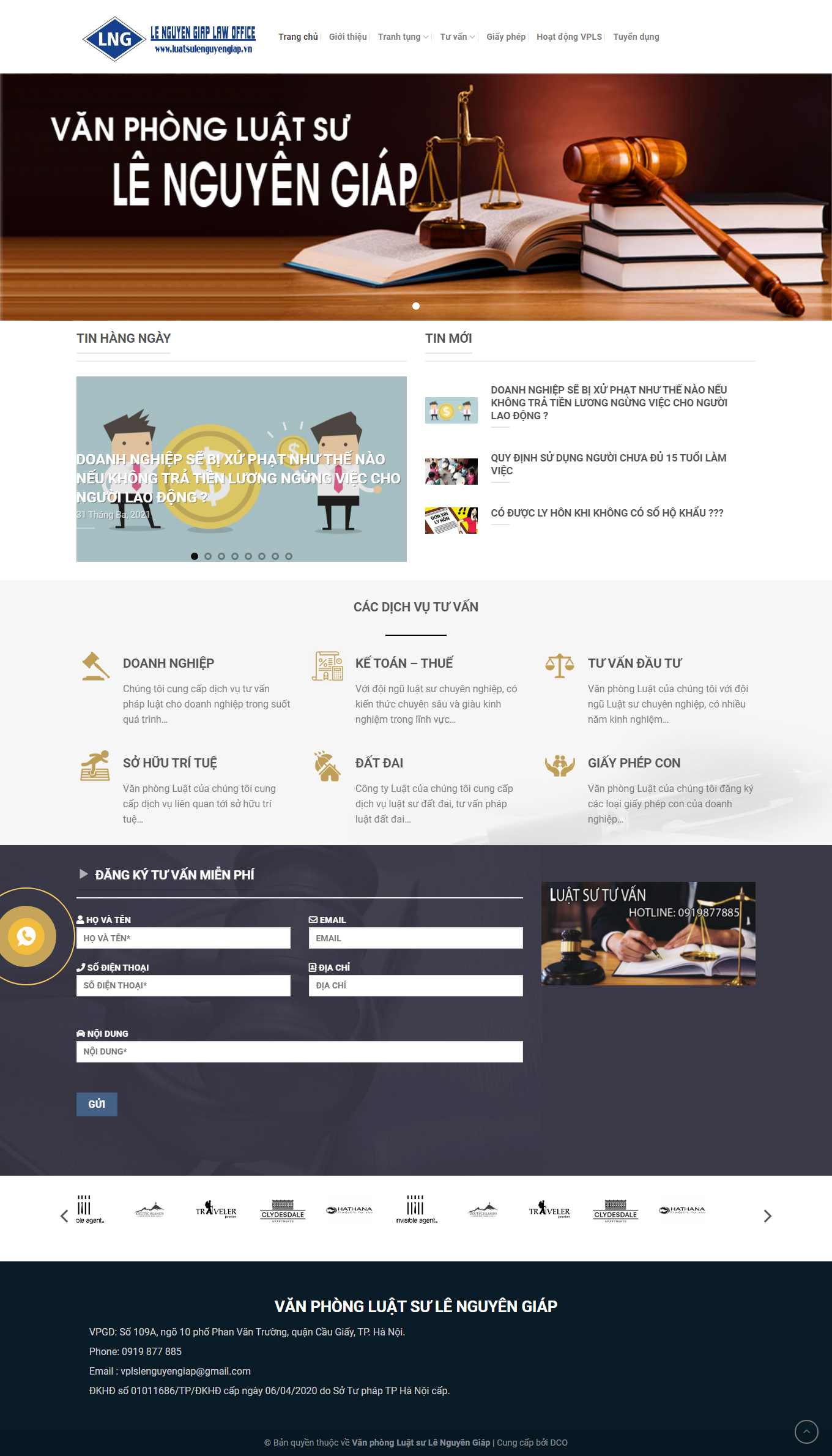 [dongdoilaw] Thiết kế Website Web văn phòng luật sư - luatsulenguyengiapvn