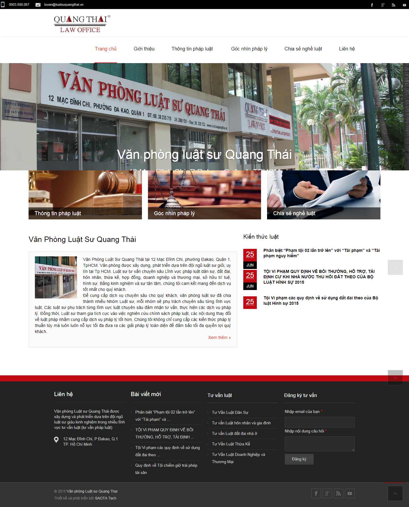 [dongdoilaw] Thiết kế Website Web văn phòng luật sư - luatsuquangthaivn