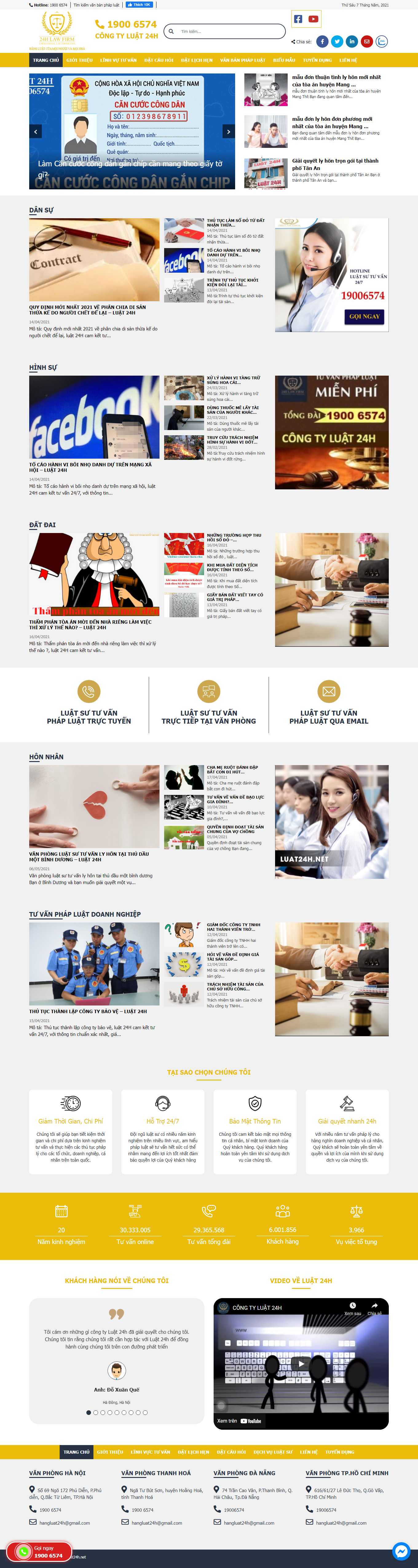 [dongdoilaw] Thiết kế Website Web văn phòng luật sư - luat24hnet