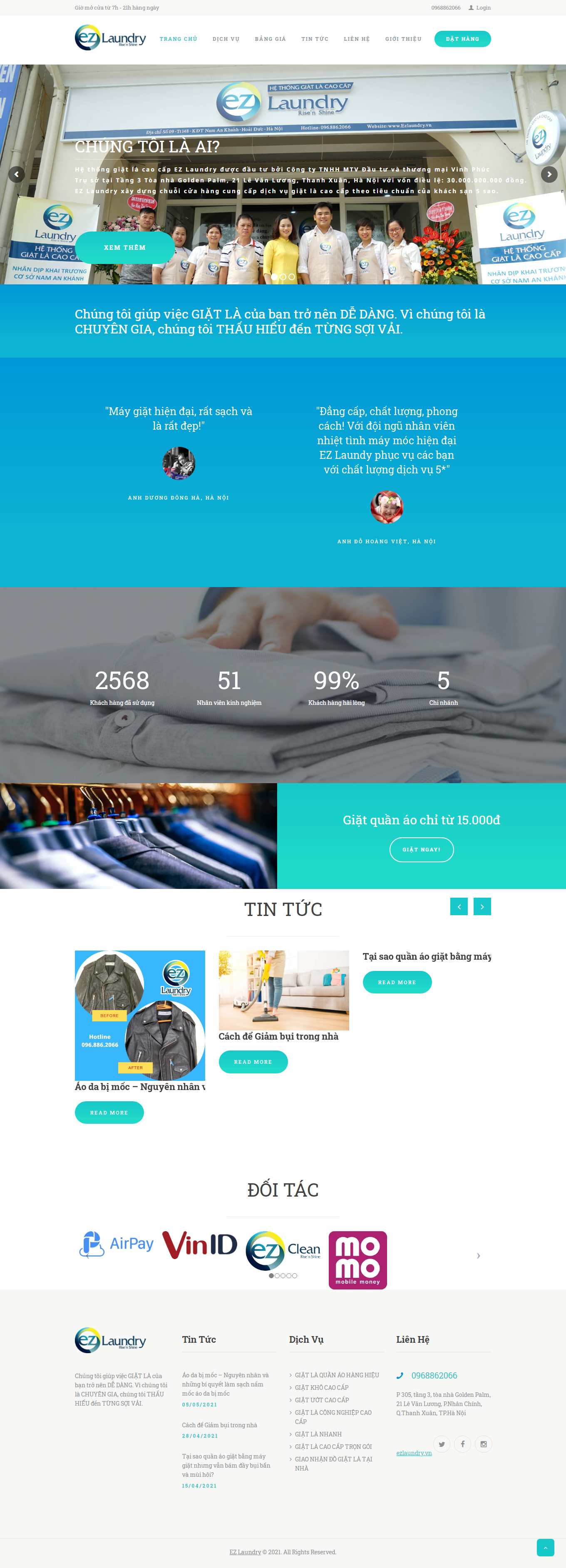[giatlaonline] Thiết kế Website Web giặt là công nghiệp - ezlaundryvn