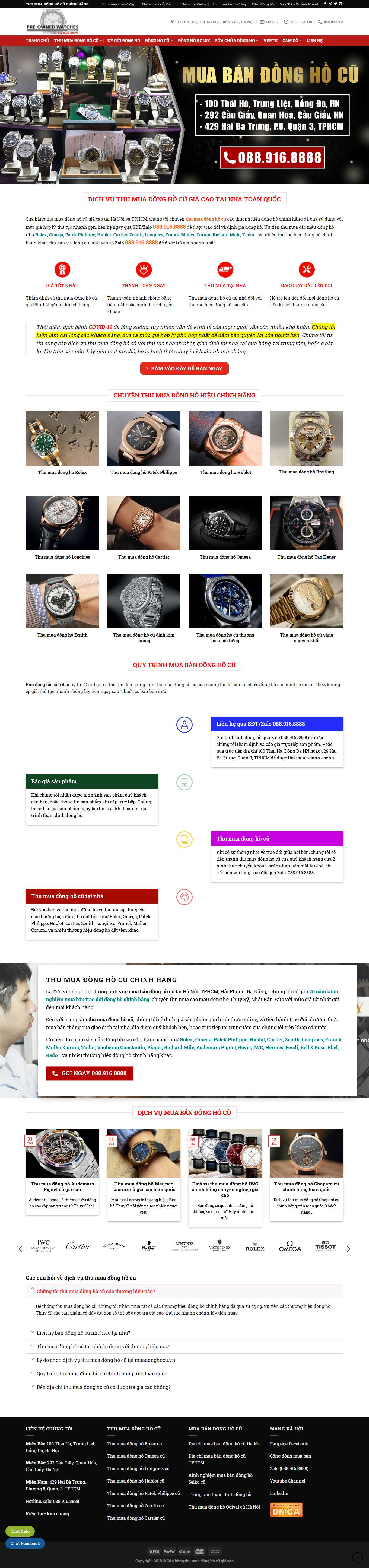 Thiết kế Website Web đồng hồ treo tường - muadonghocuvn