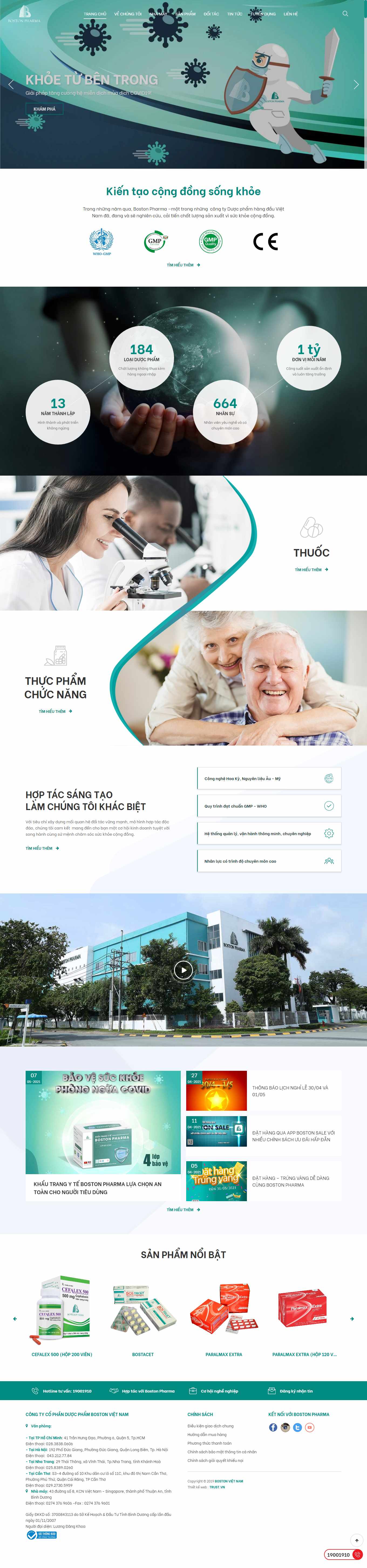 [pharmacy] Thiết kế Website Web nhà thuốc - bostonpharmacomvn