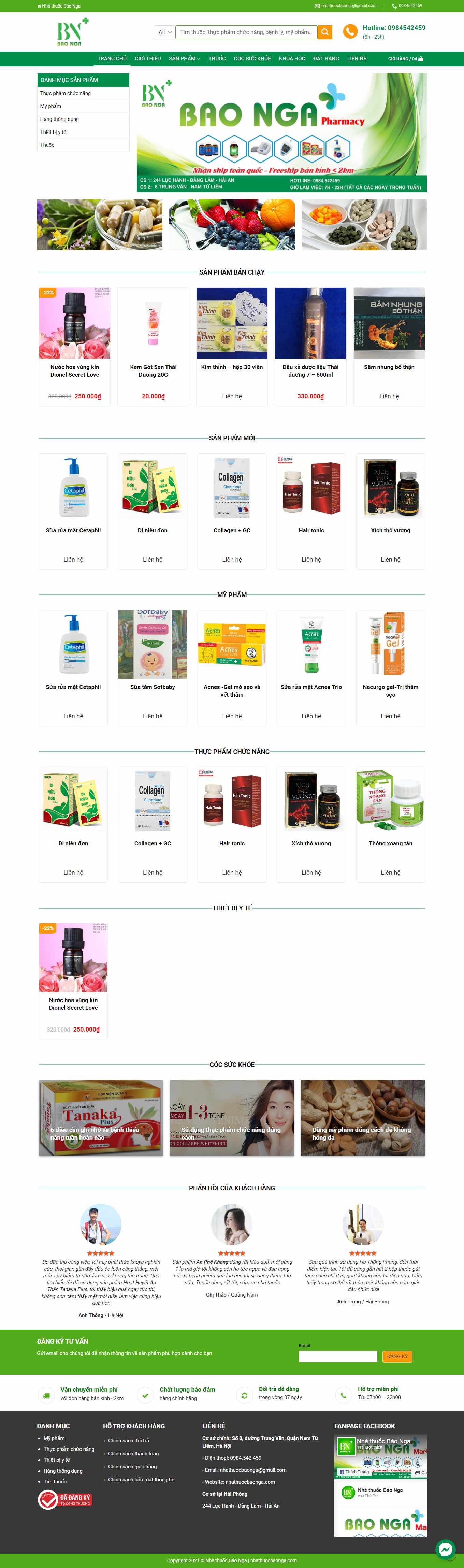 [pharmacy] Thiết kế Website Web nhà thuốc - nhathuocbaongacom