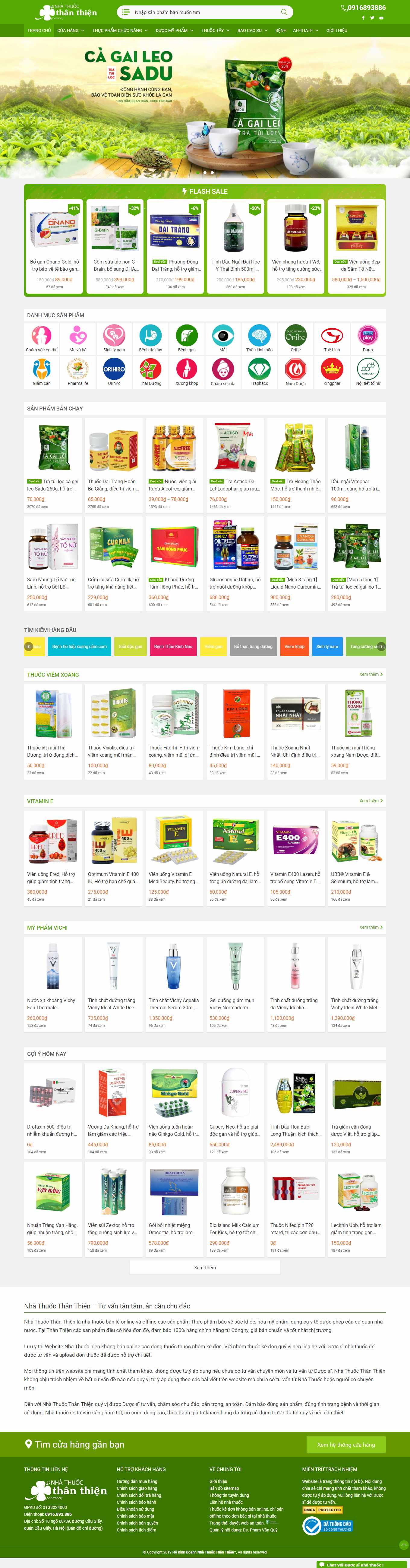 [pharmacy] Thiết kế Website Web nhà thuốc - nhathuocthanthiencomvn