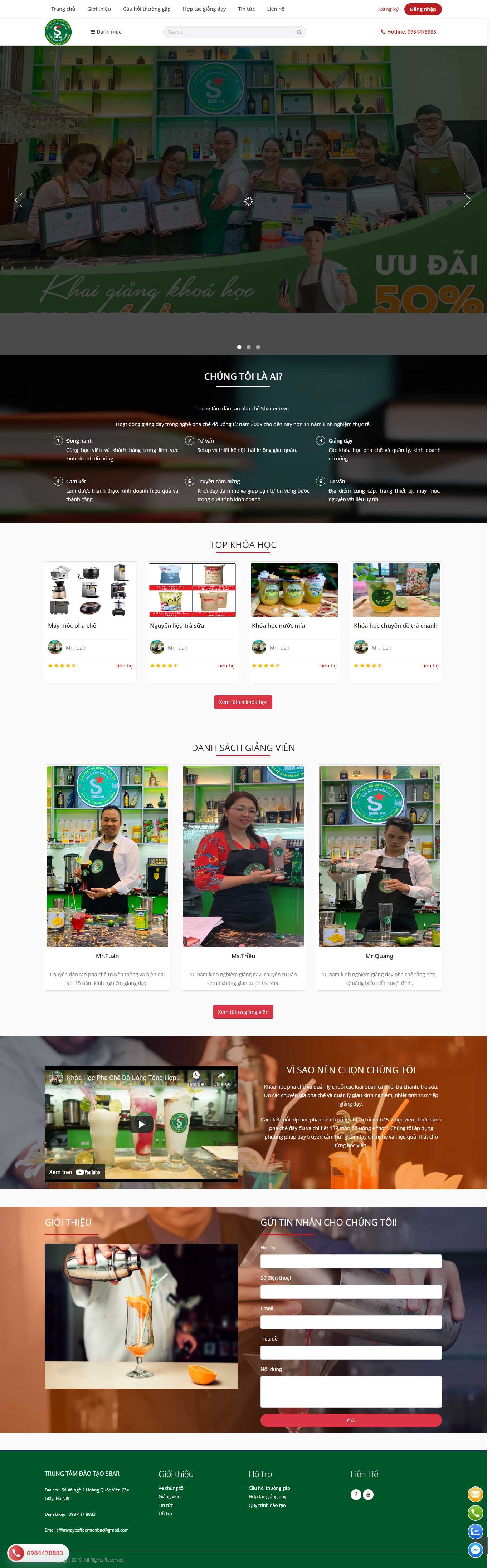 Thiết kế Website Web quán trà sữa - sbareduvn