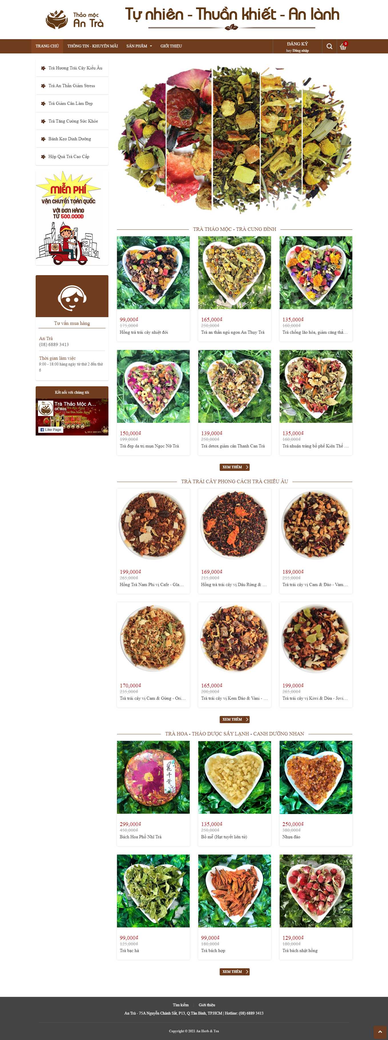 Thiết kế Website Web quán trà sữa - anvihousecom