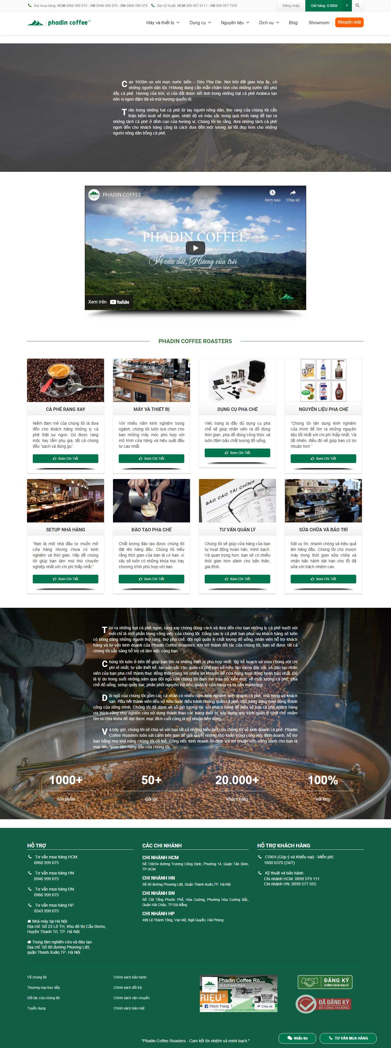 Thiết kế Website Web quán trà sữa - phadincoffeecom