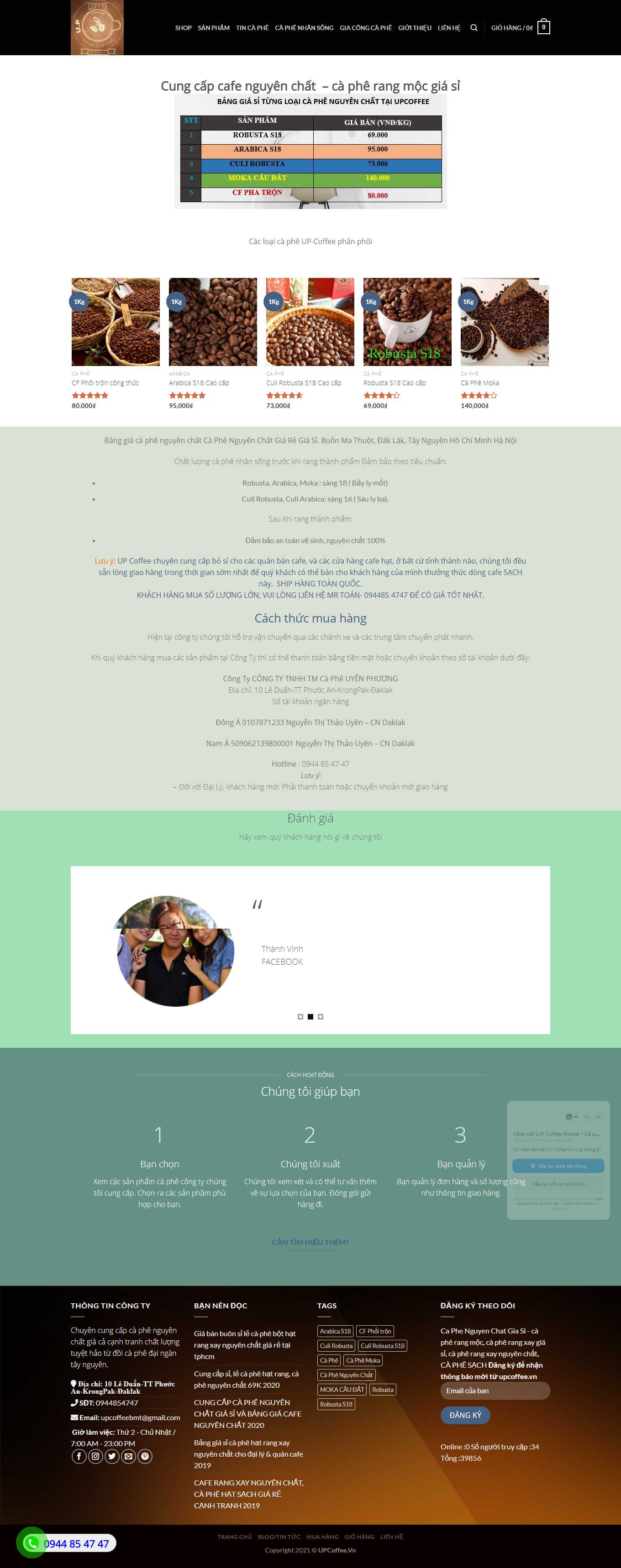 Thiết kế Website Web quán trà sữa - upcoffeevn